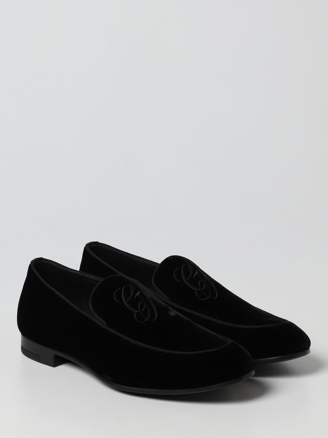 Loafers Giorgio Armani: Giorgio Armani velvet loafers black 2