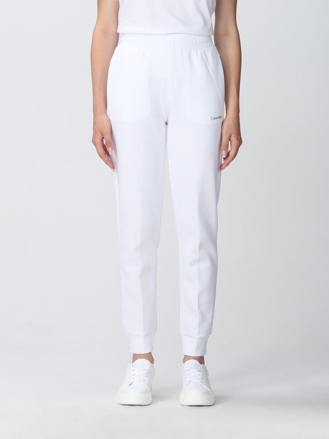CALVIN KLEIN: pants for woman - White | Calvin Klein pants K20K204424  online on 