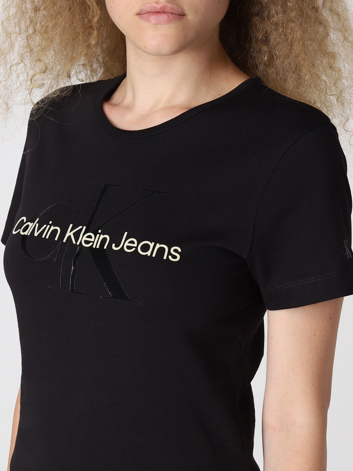 CALVIN KLEIN JEANS: t-shirt for woman - Black | Calvin Klein Jeans t-shirt  J20J218996 online at
