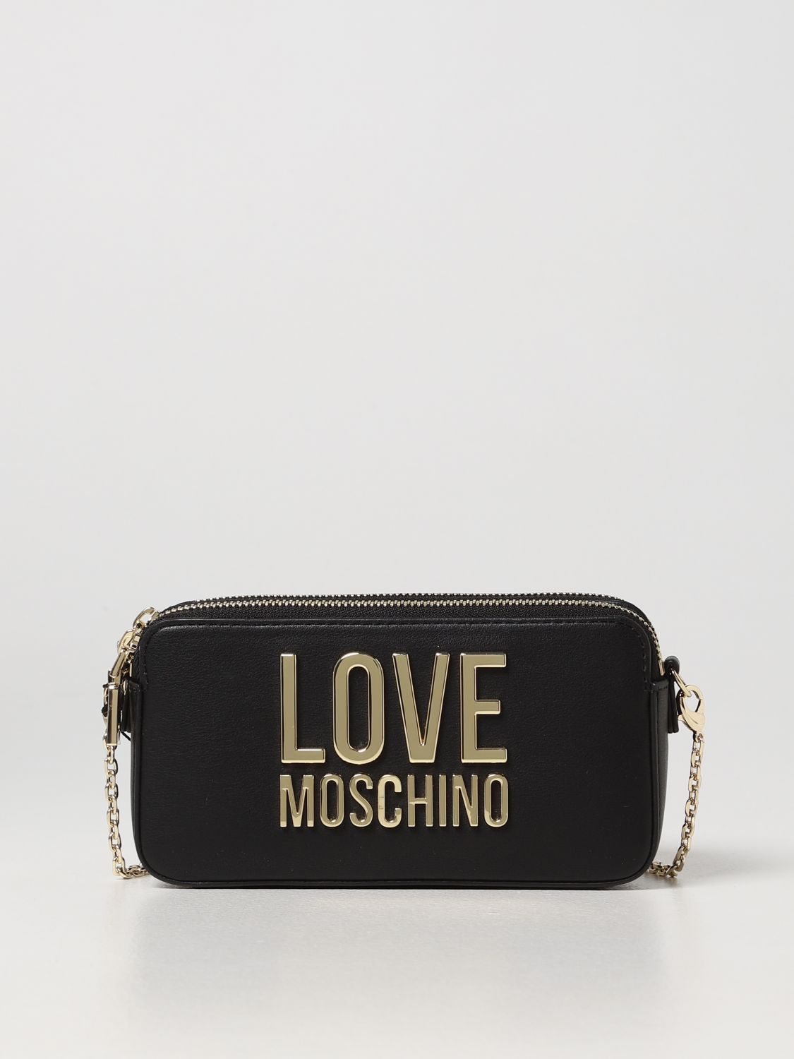 LOVE MOSCHINO: wallet on chain bag - Black | Love Moschino mini bag ...