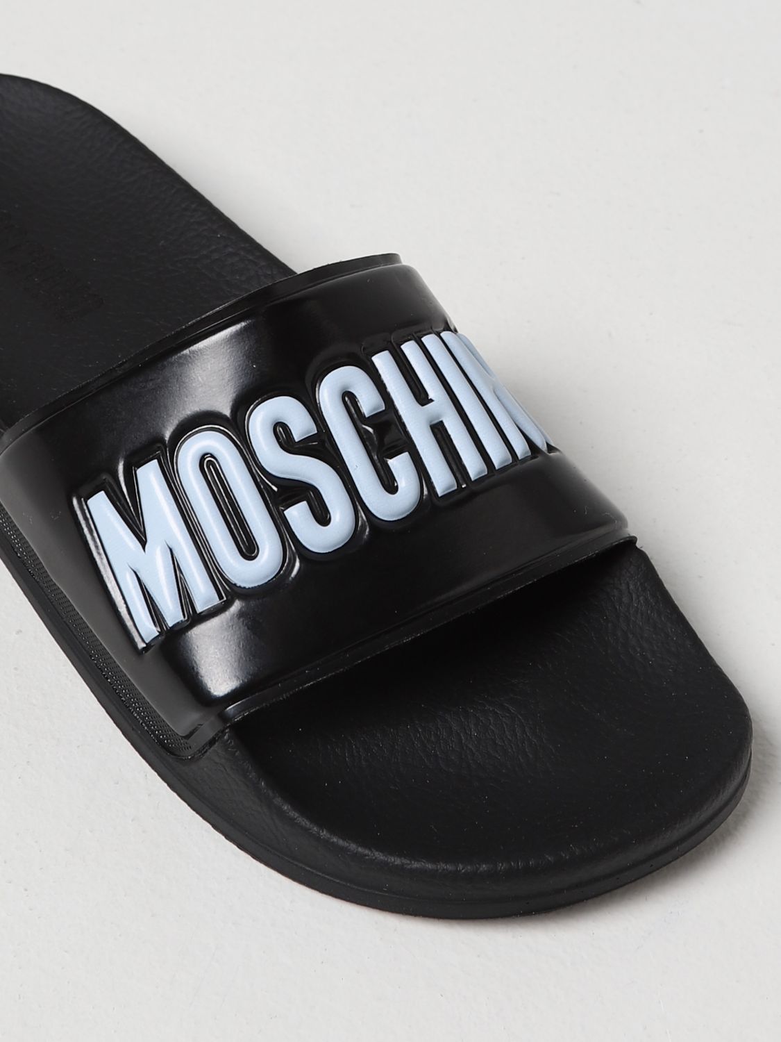 Sandali bassi Moschino Couture: Sandalo slide Moschino Couture in PVC nero 4