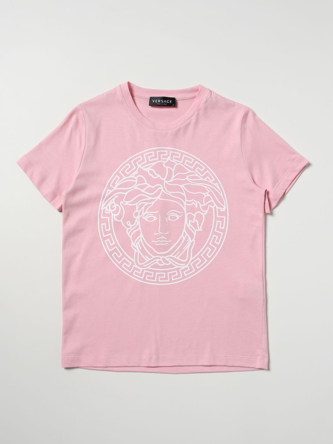 Young Versace Kids' Medusa Versace Young Cotton T-shirt In Pink