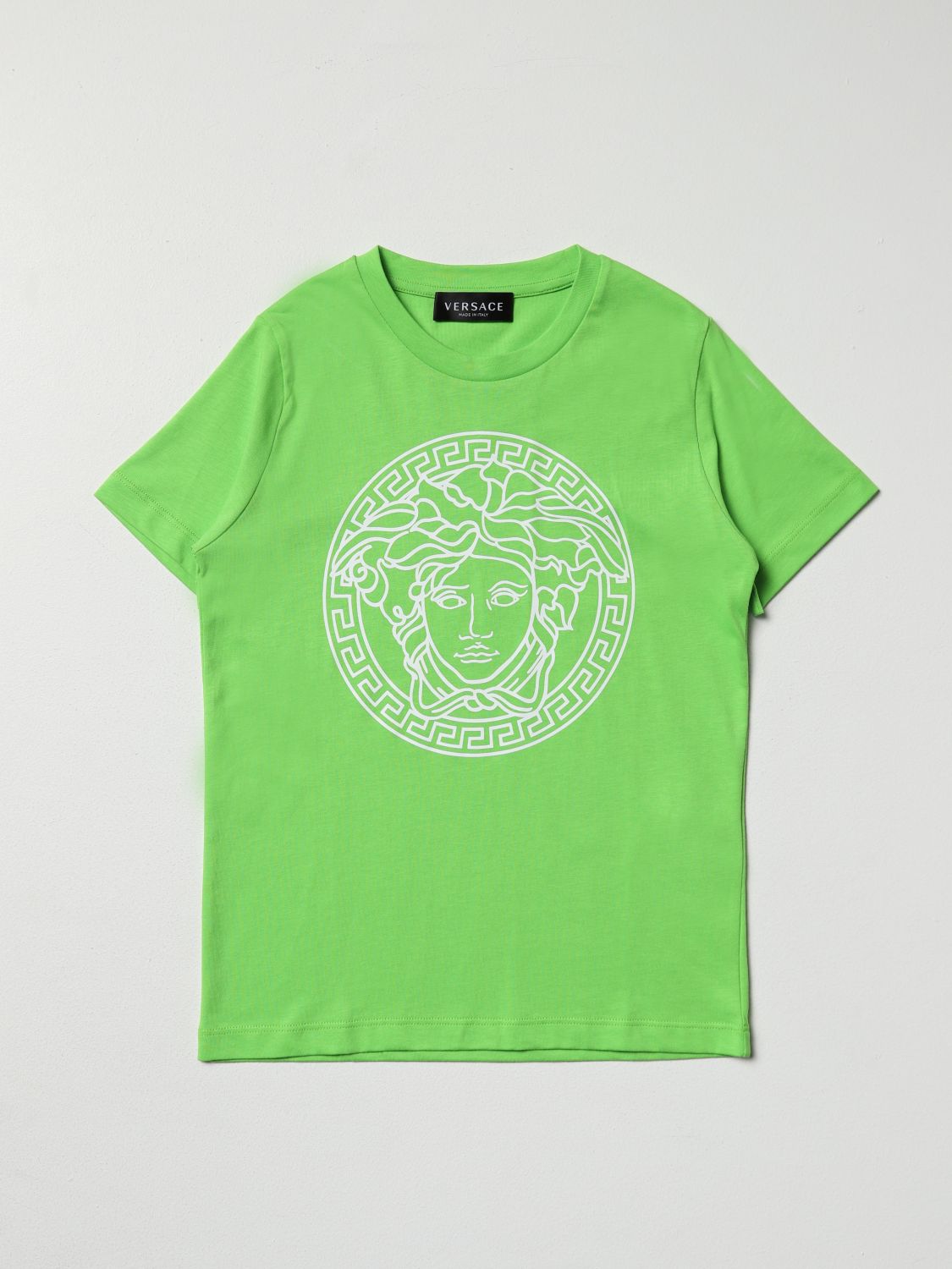 Young Versace Kids' Medusa Versace Young Cotton T-shirt In White 1