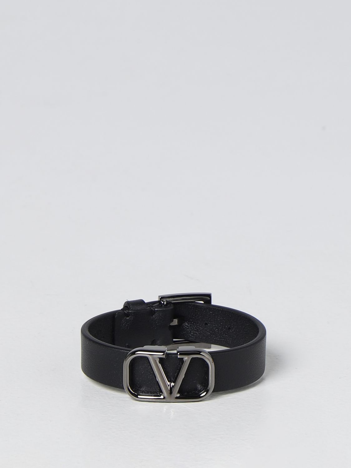 Jewel Valentino Garavani: Valentino Garavani VLogo Signature leather bracelet black 1