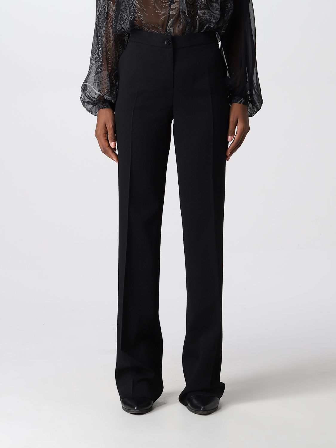 Pantalone in lana stretch jacquard Giglio.com Donna Abbigliamento Pantaloni e jeans Pantaloni Pantaloni eleganti 