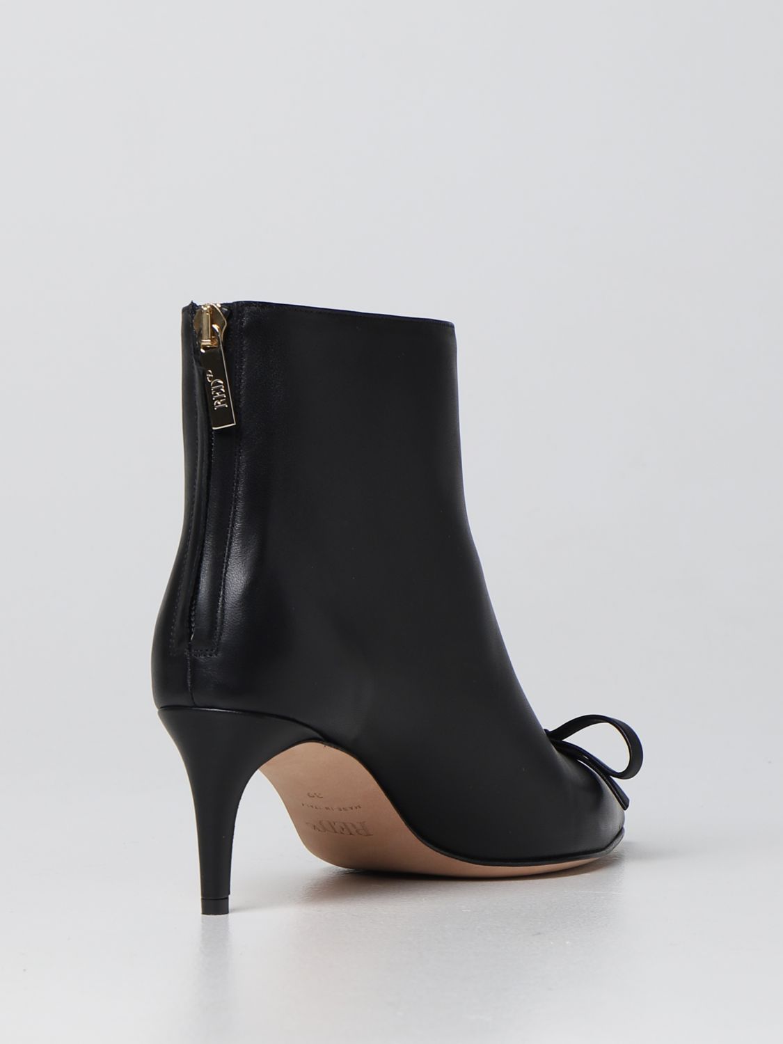 Heeled ankle boots Red(V): Red (V) ankle boots in smooth leather black 3