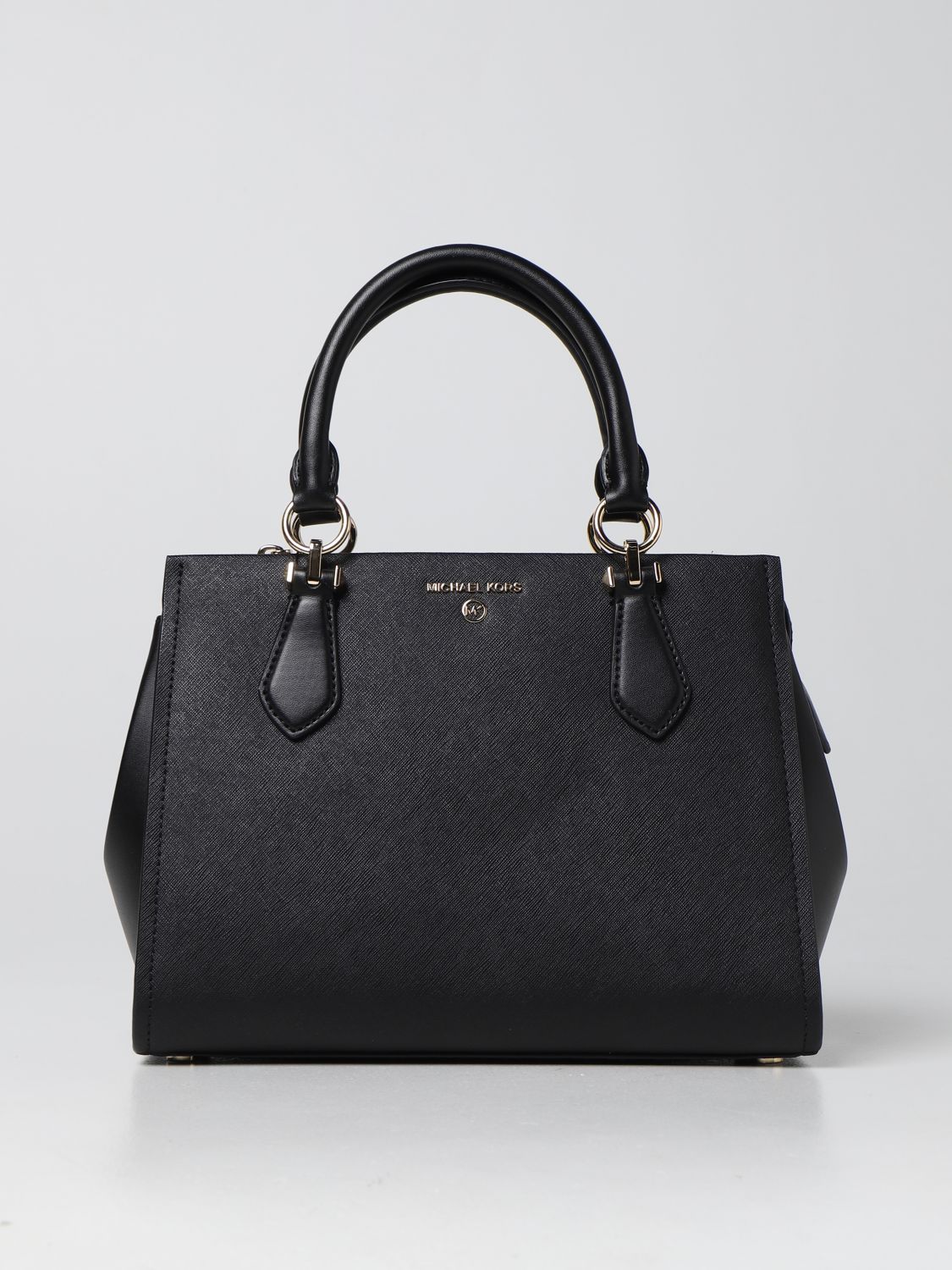 MICHAEL KORS: Marilyn Michael bag in saffiano leather - Black | Handbag ...