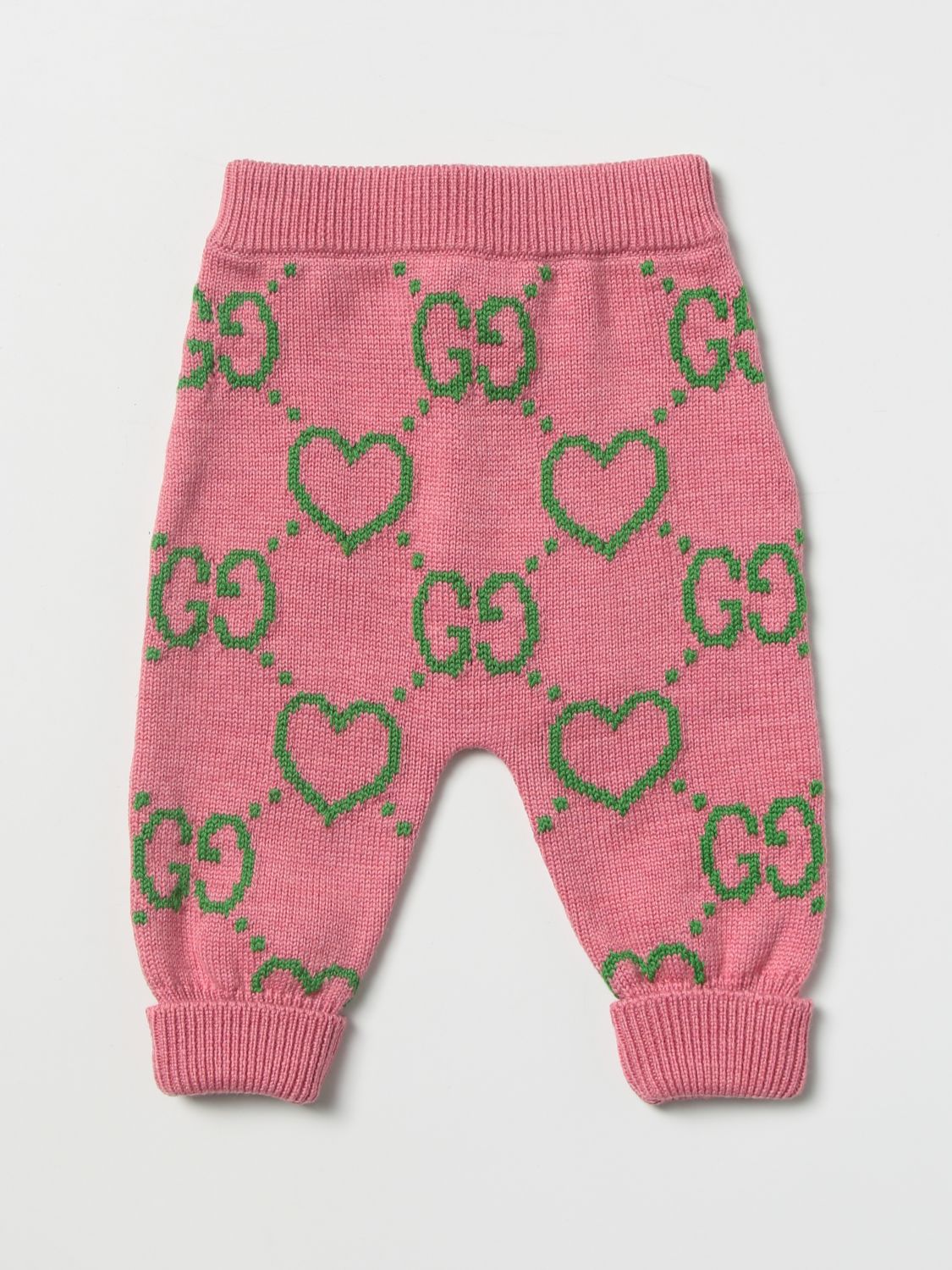 Pants Gucci: Gucci wool pants with GG hearts pink 1
