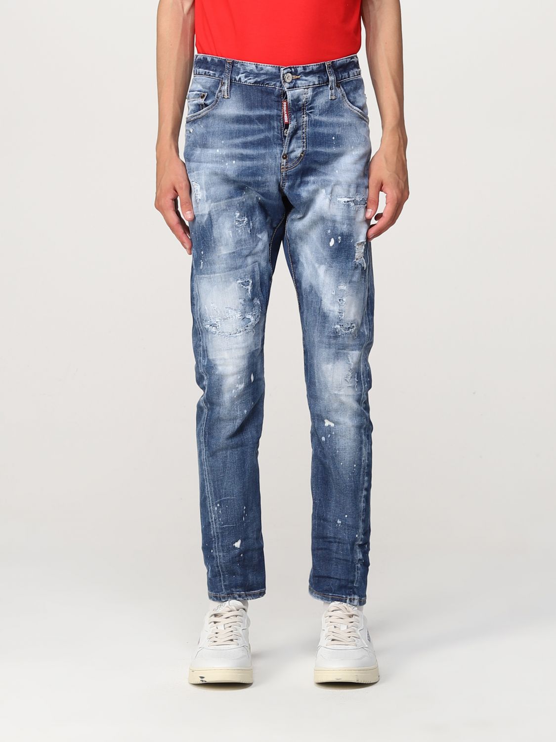 Giglio.com Abbigliamento Pantaloni e jeans Jeans Jeans in denim washed con rotture 