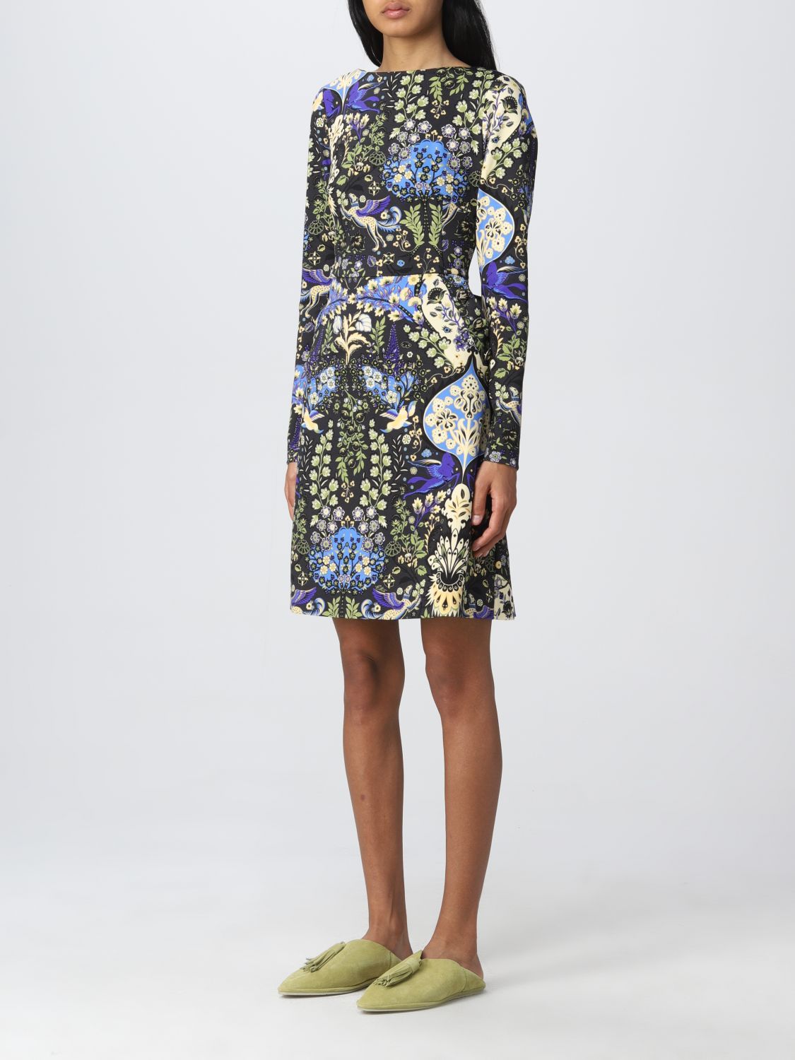 Etro Outlet: wool blend short dress with print - Black | Etro dress ...