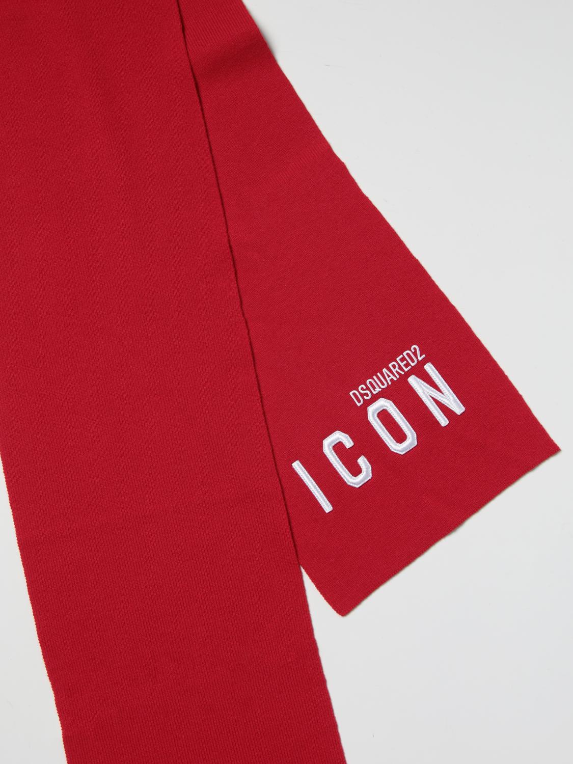 Sciarpa Dsquared2: Sciarpa Icon Dsquared2 in maglia a coste rosso 3