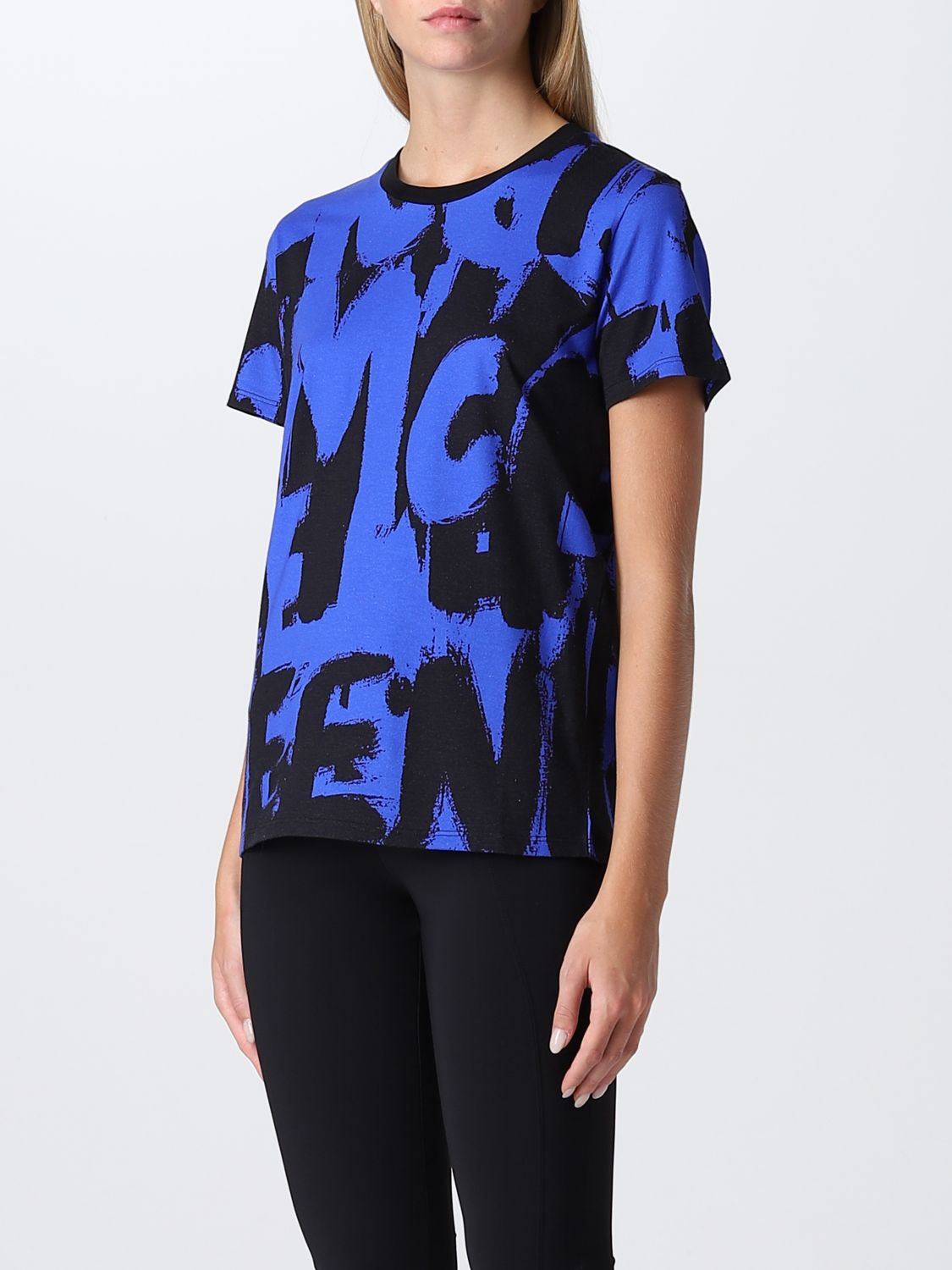 ALEXANDER MCQUEEN: t-shirt with all-over logo - Electric Blue | T-Shirt ...