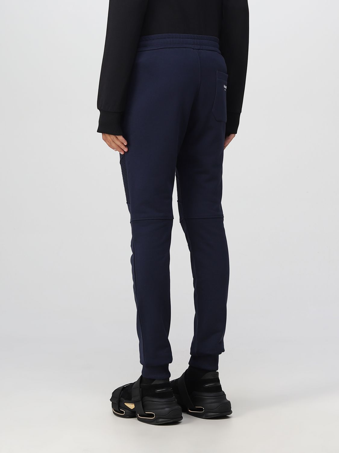 BALMAIN: pants for man - Blue | Balmain pants YH1OB000BB04 online on ...