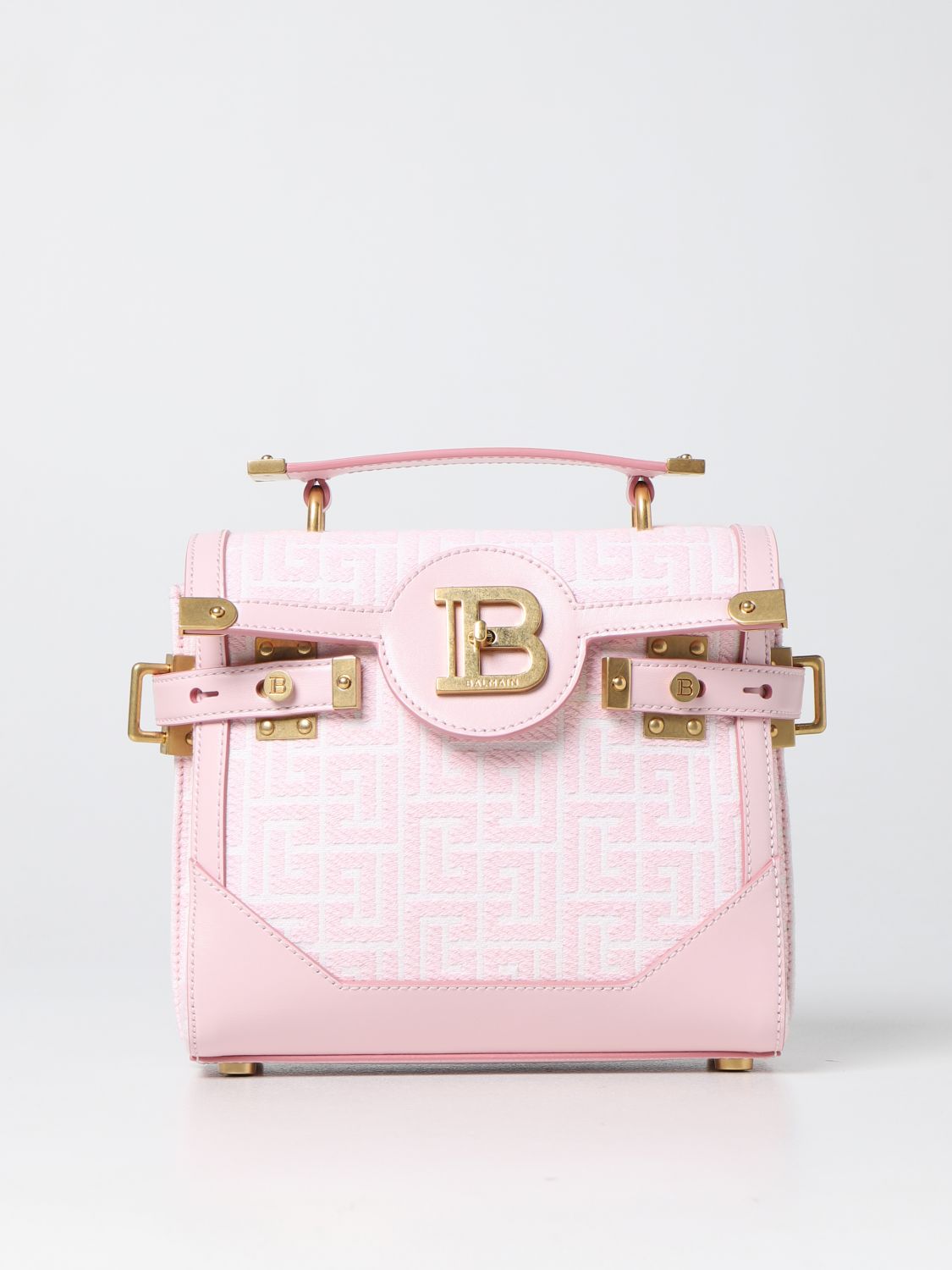 Balmain B-buzz 23 Jacquard Bag With Monogram Pattern In White | ModeSens