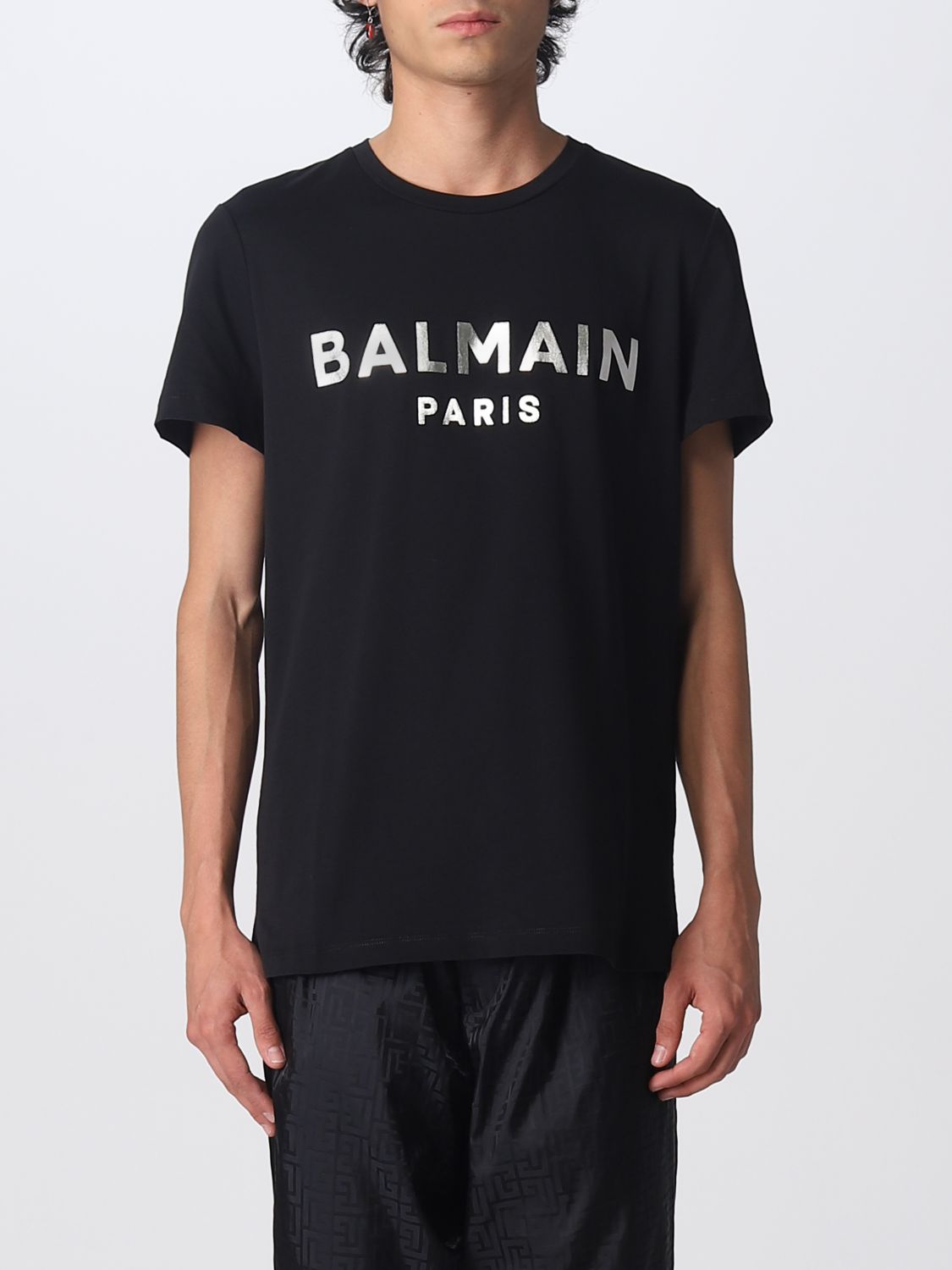 BALMAIN: t-shirt for man - Silver | Balmain t-shirt YH1EF000BB29 online ...