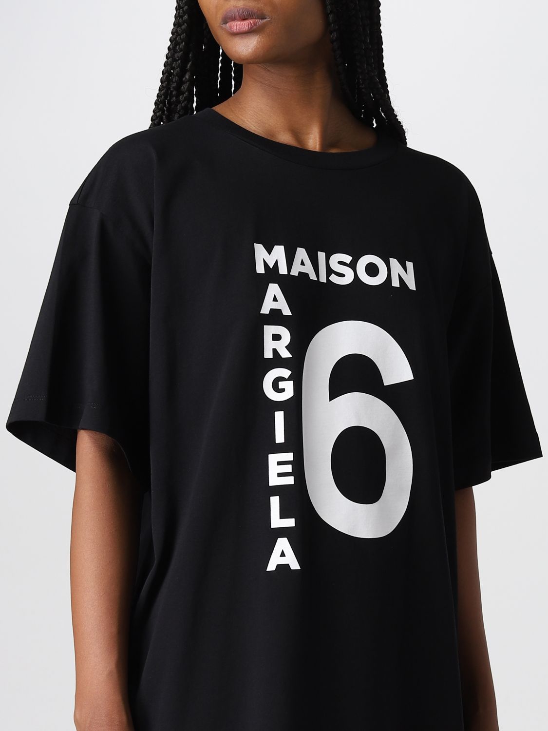 T-shirt Mm6 Maison Margiela: T-shirt Mm6 Maison Margiela con stampa frontale nero 5