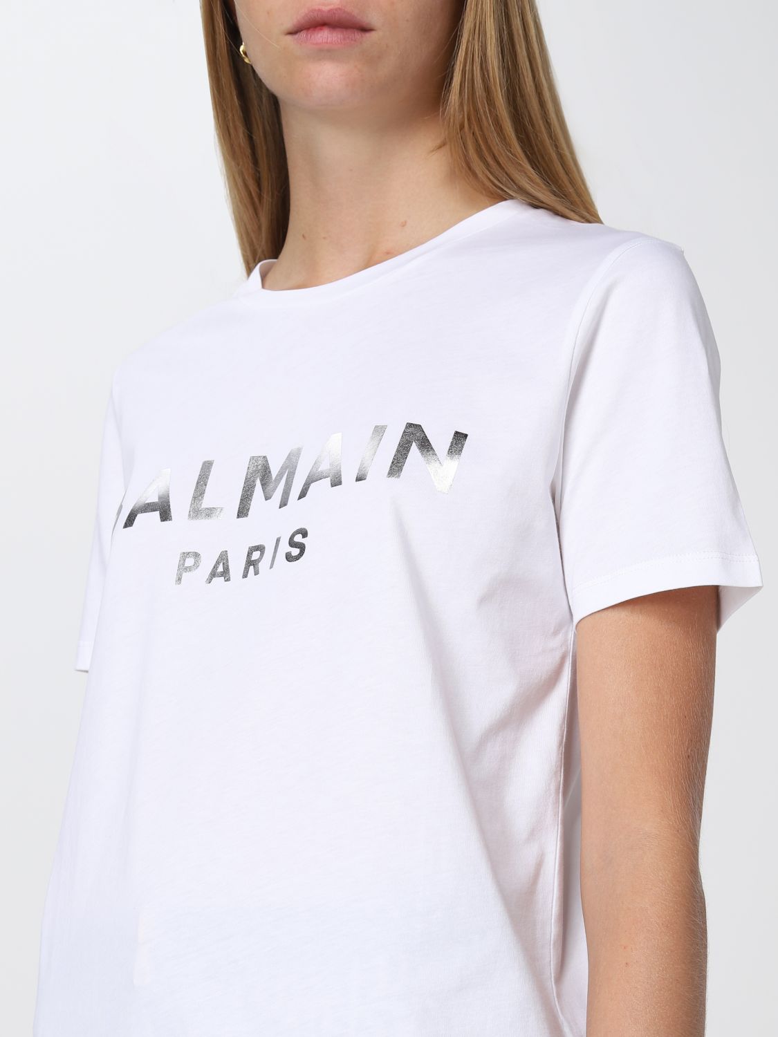 BALMAIN: T-shirt women - White | T-Shirt Balmain YF1EF000BB28 GIGLIO.COM