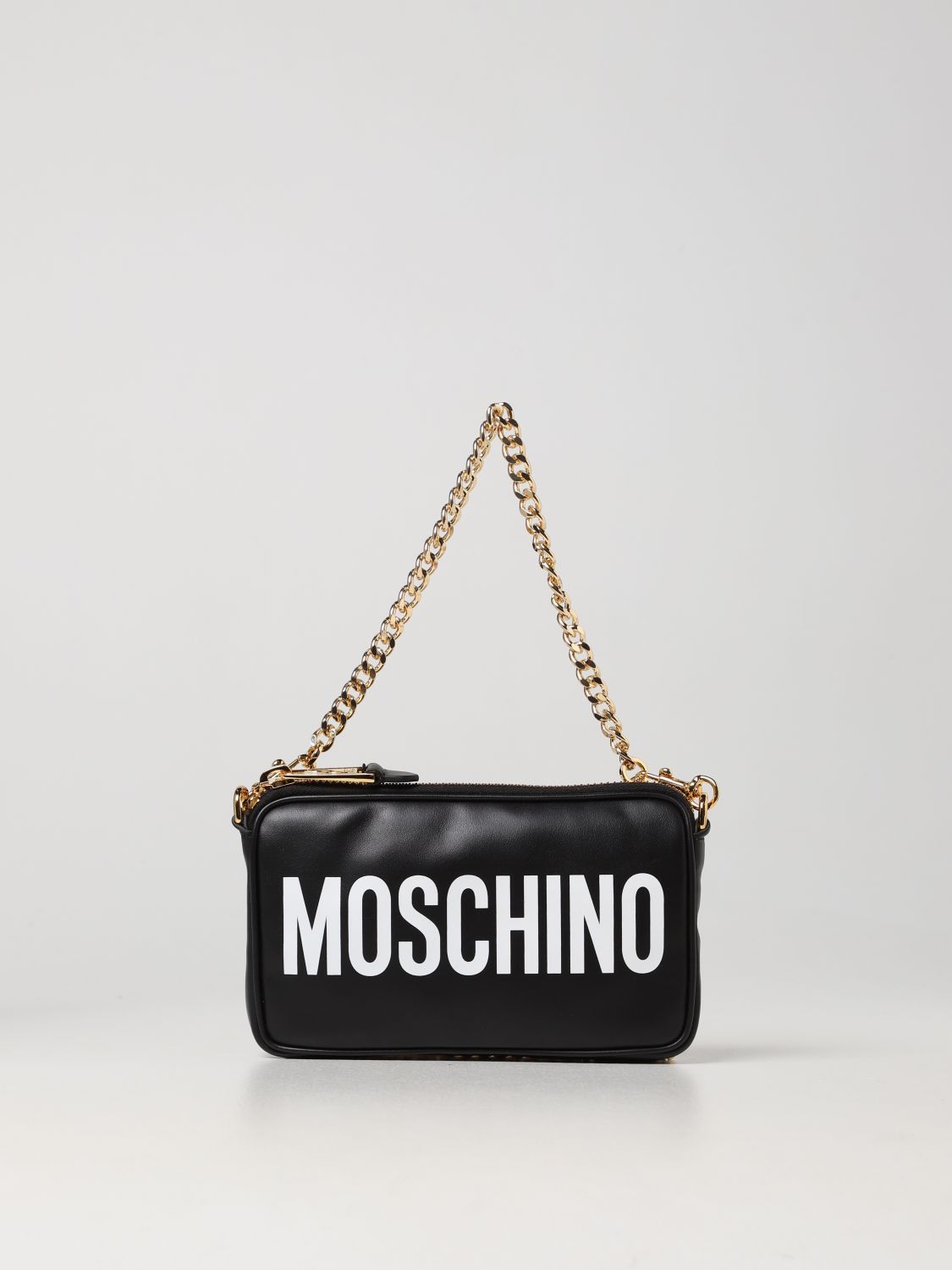MOSCHINO COUTURE: patent leather bag - Black | Moschino Couture ...