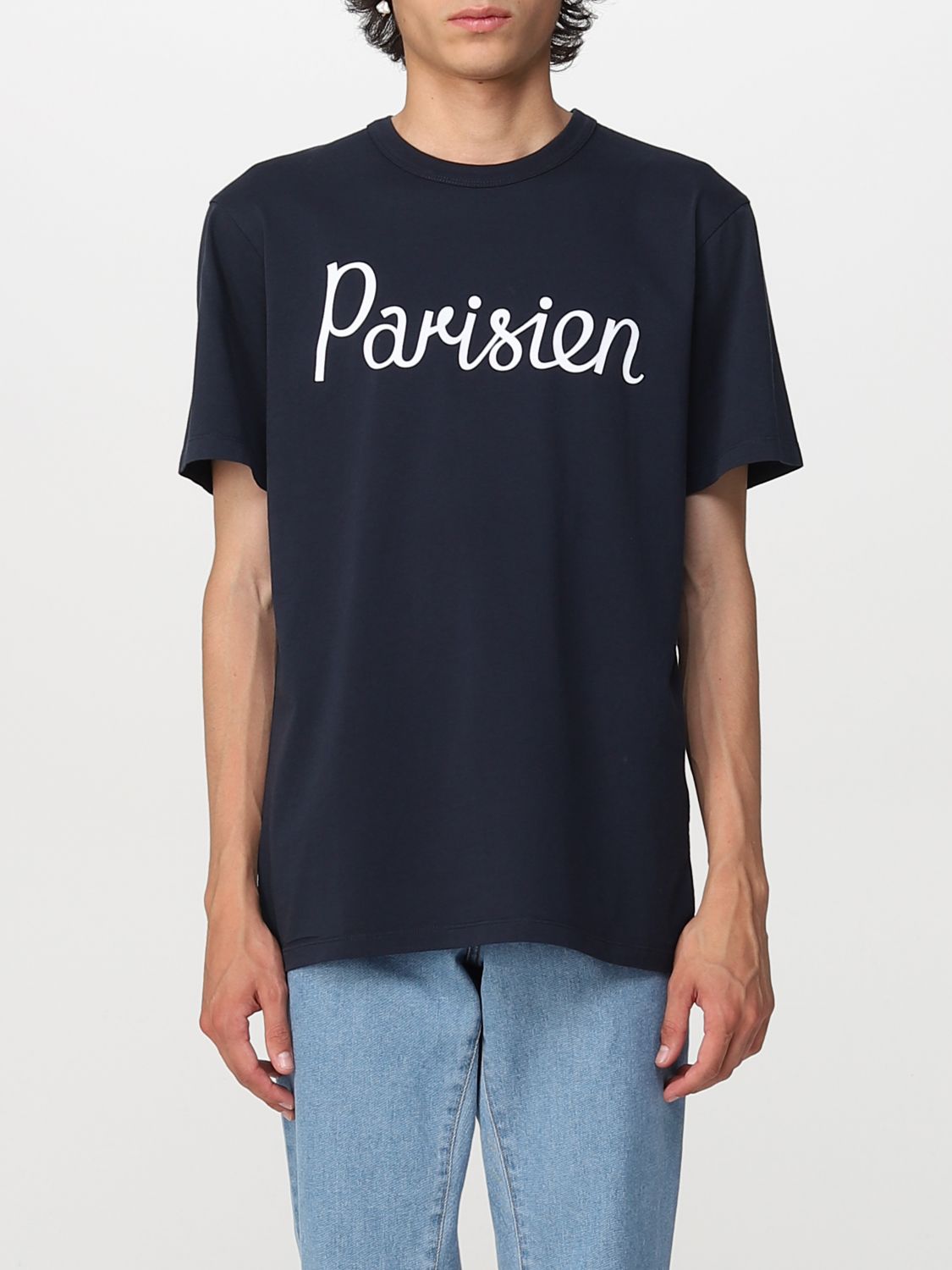 MAISON KITSUNÉ: T-shirt men Maison KitsunÉ - Navy | T-Shirt Maison ...