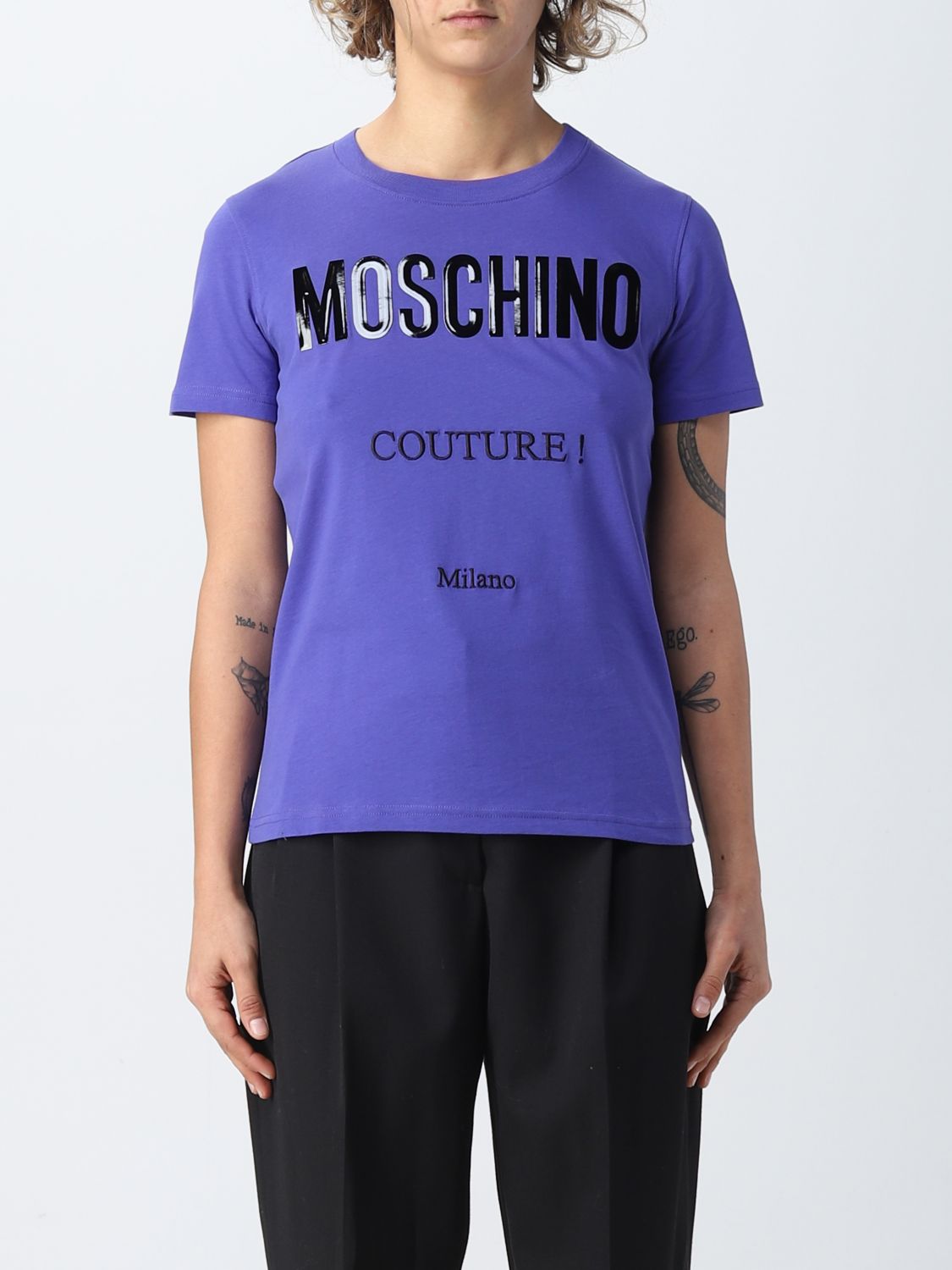 Moschino Couture Cotton T-shirt In Blue