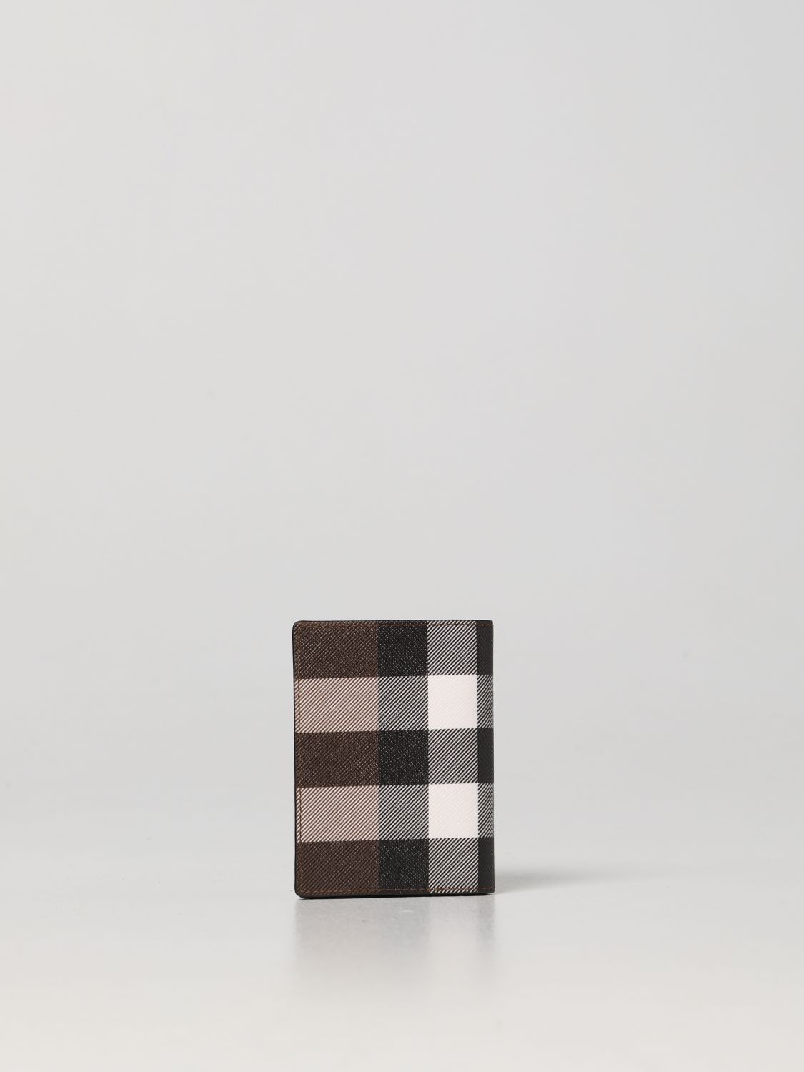 Wallet Burberry: Burberry Flint Classic Check leather card holder brown 3