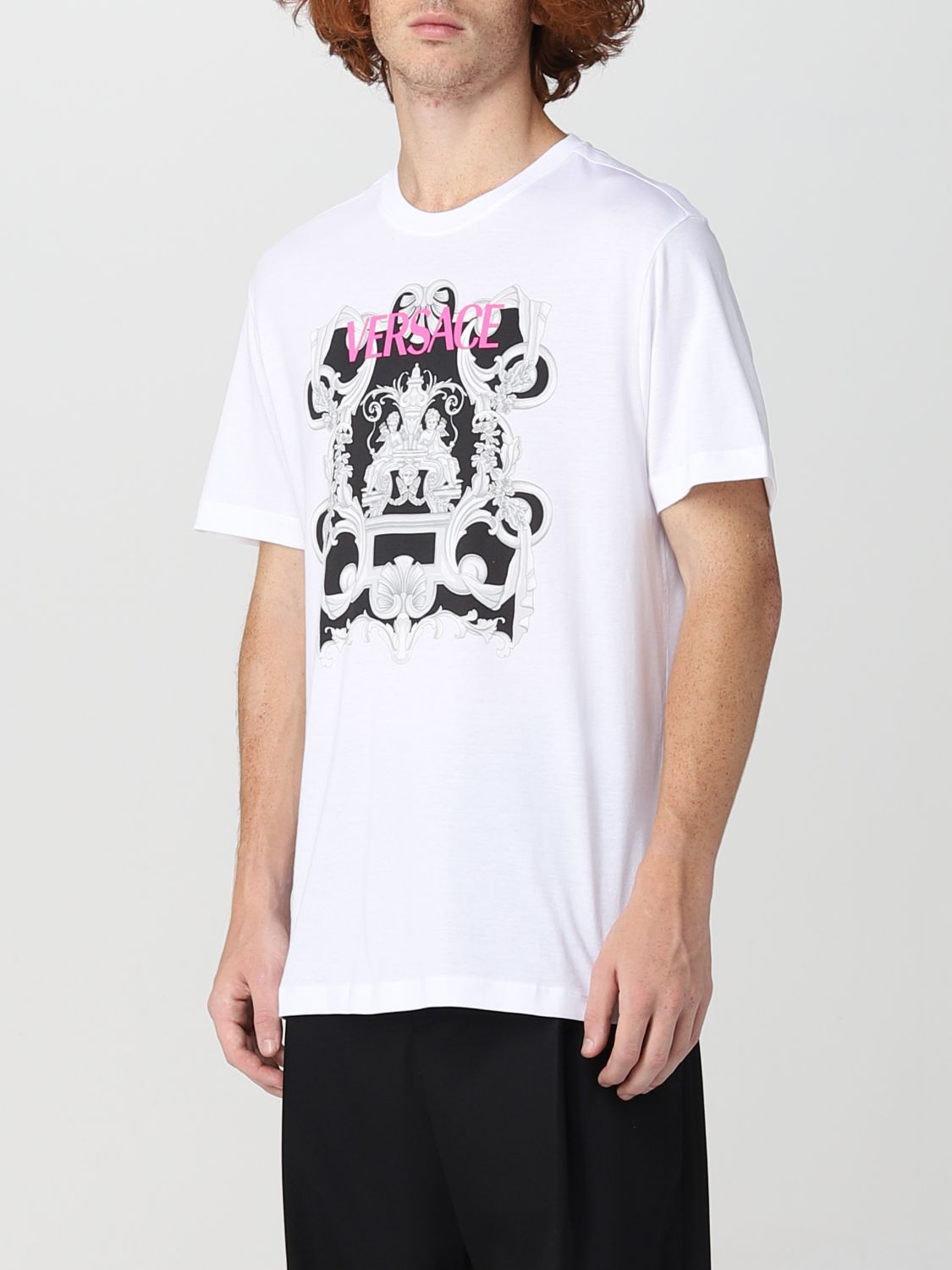 T-shirt Versace: Versace t-shirt with baroque print white 4