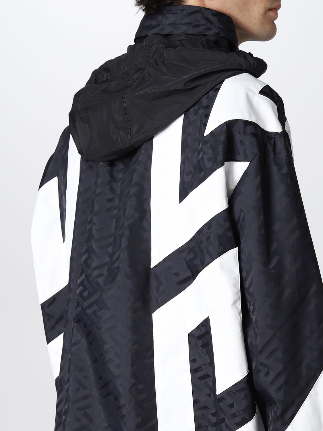 Jacket Versace: Versace La Greca nylon jacket black 5
