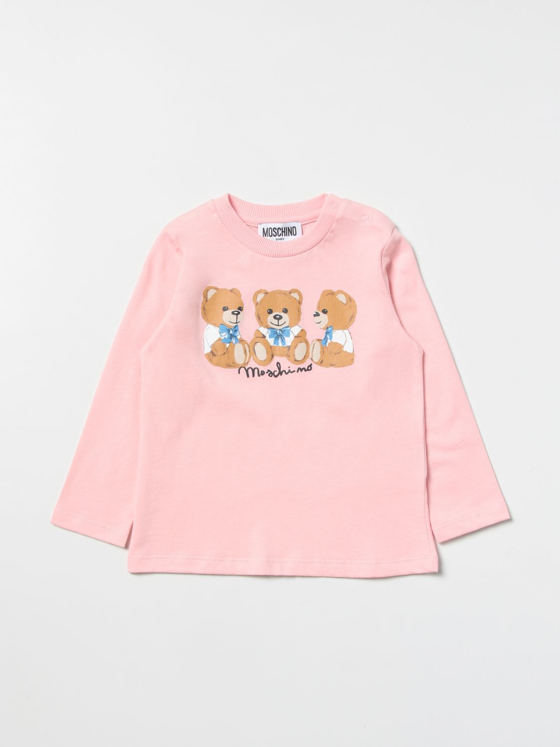T-shirt Moschino Baby: T-shirt Moschino Baby con stampa Teddy rosa 1
