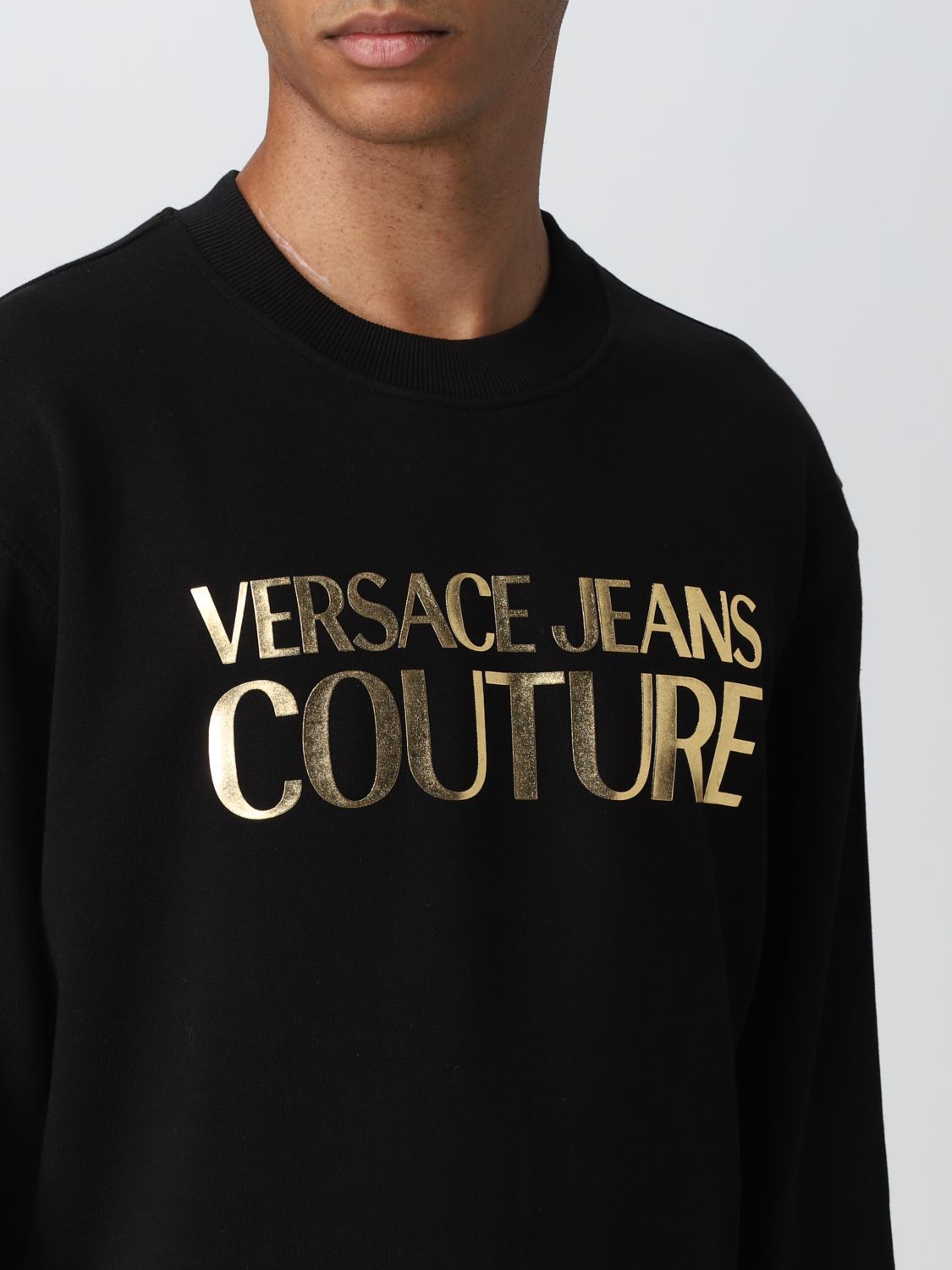 VERSACE JEANS COUTURE: sweatshirt for men - Black | Versace Jeans ...