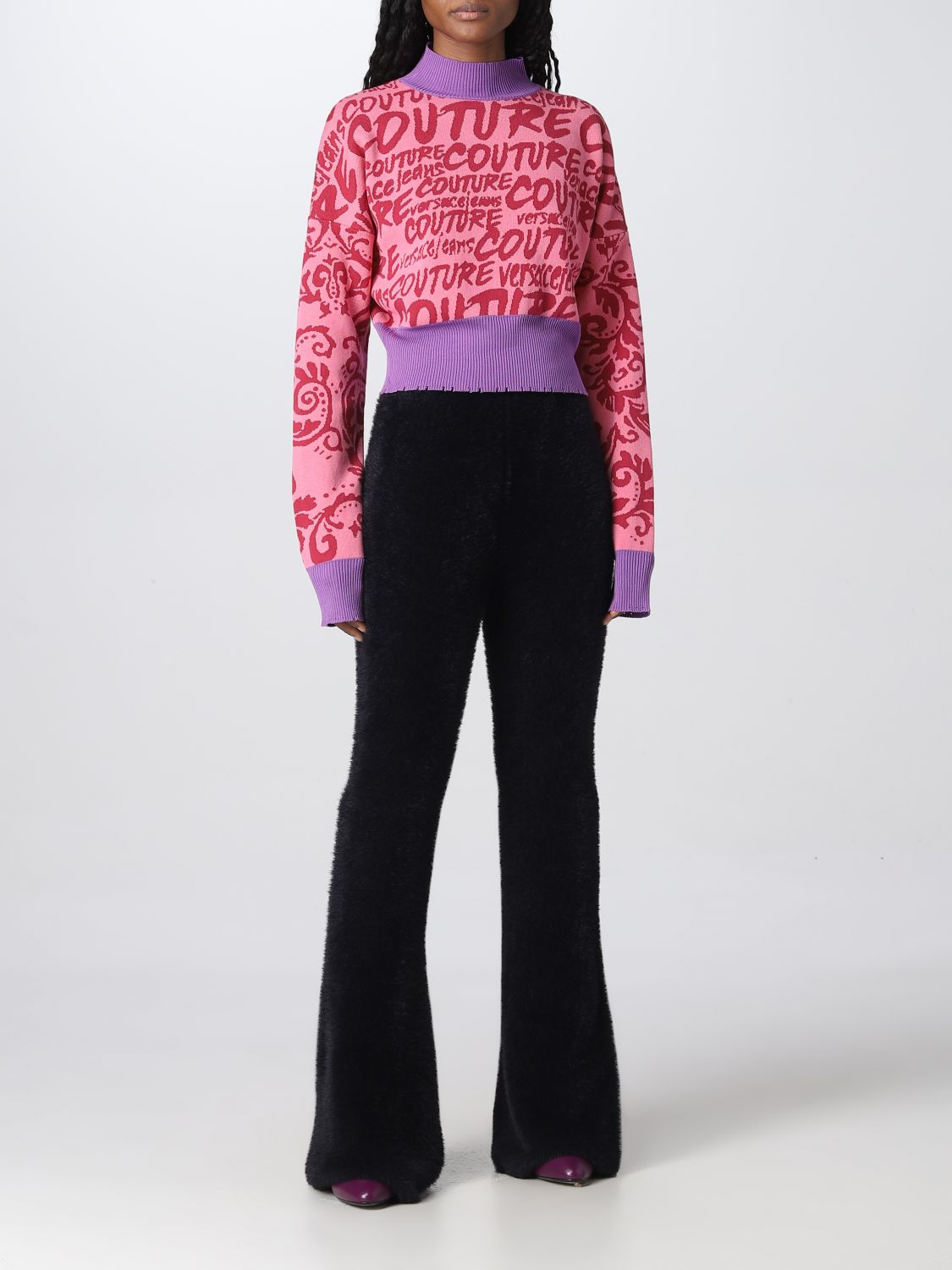 Maglia Versace Jeans Couture: Maglia Versace Jeans Couture in cotone rosa 2