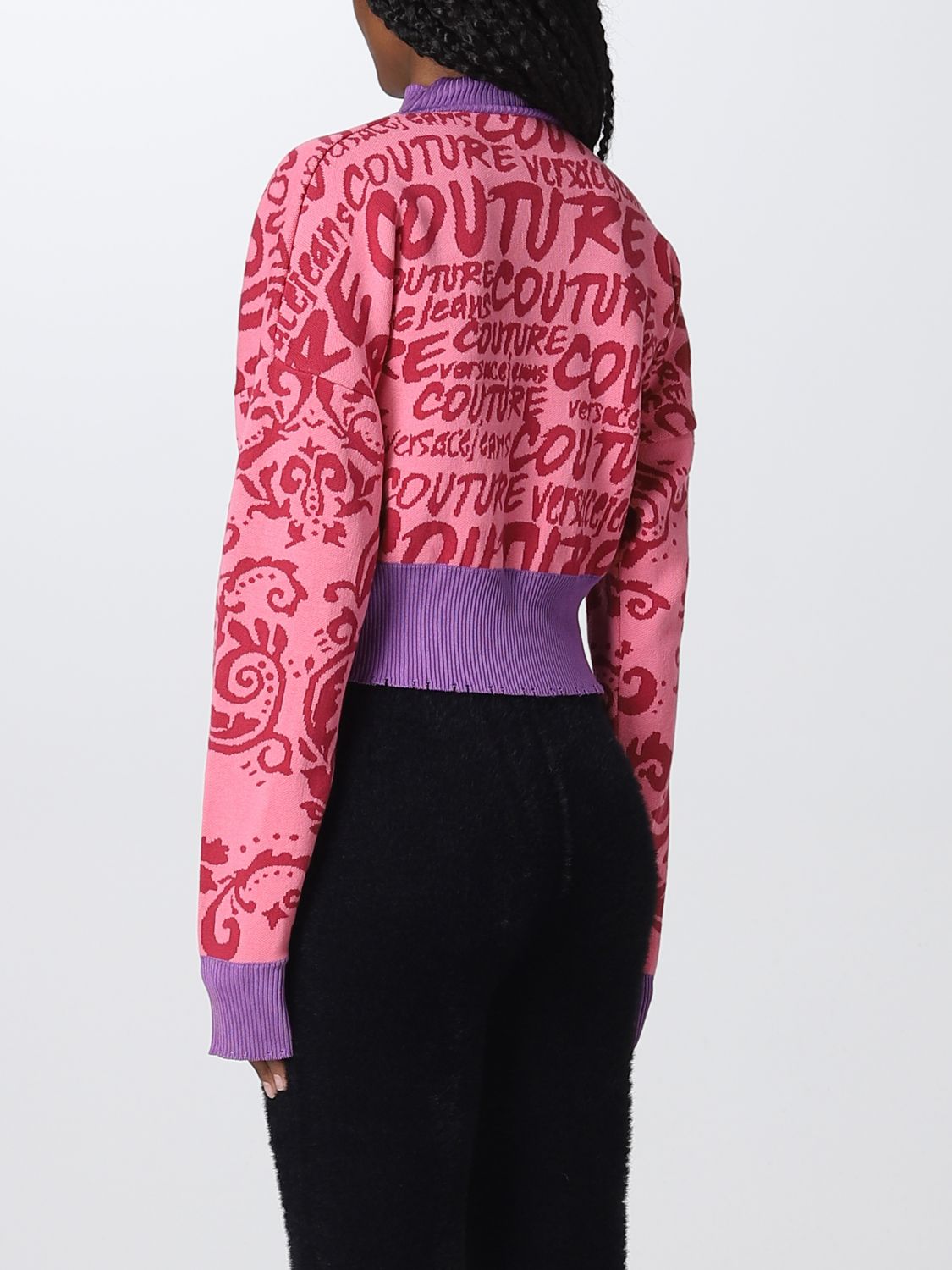 Maglia Versace Jeans Couture: Maglia Versace Jeans Couture in cotone rosa 3