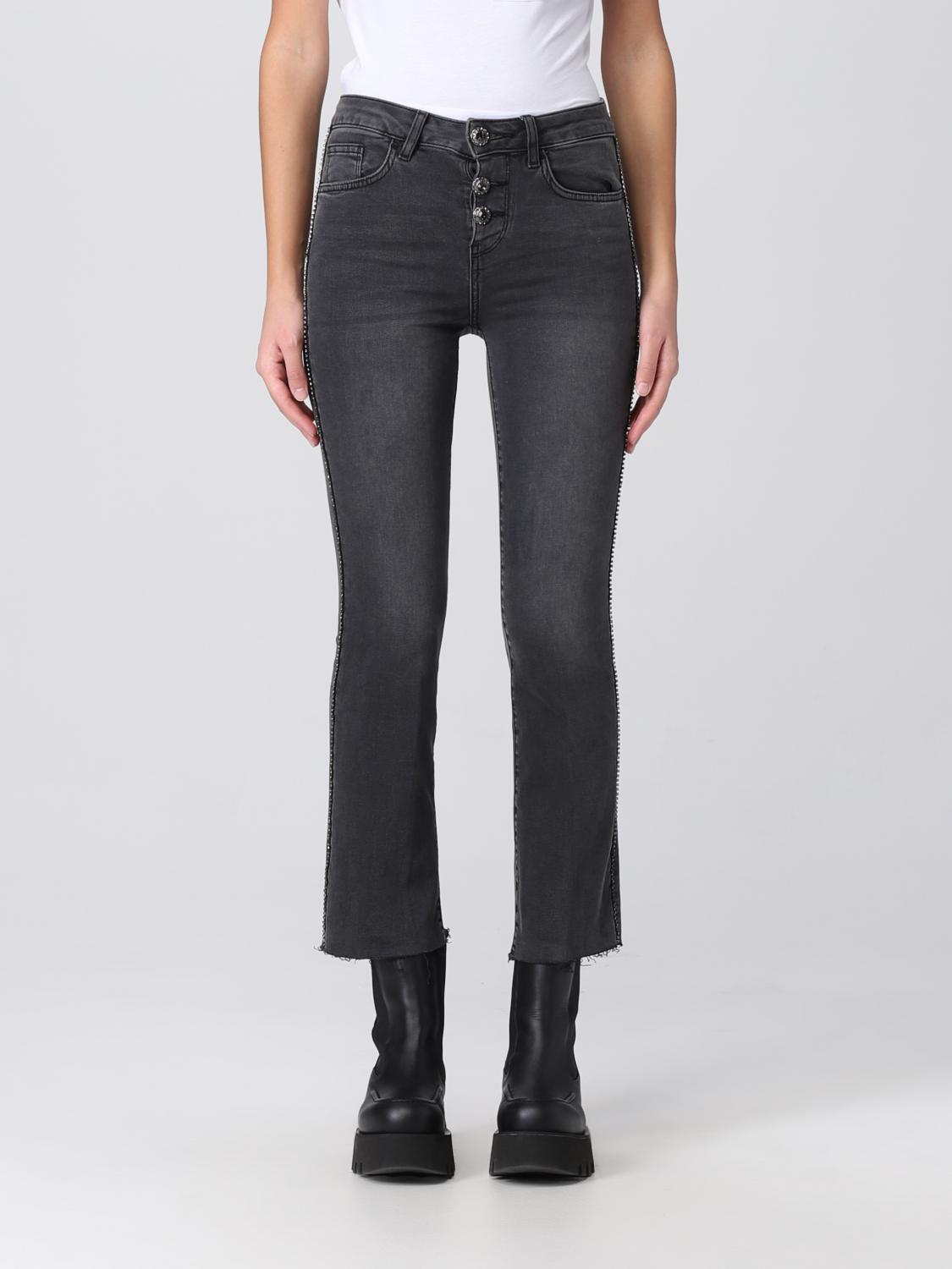 LIU JO Jeans cropped con bottoni gioiello Grigio Jeans Liu Jo