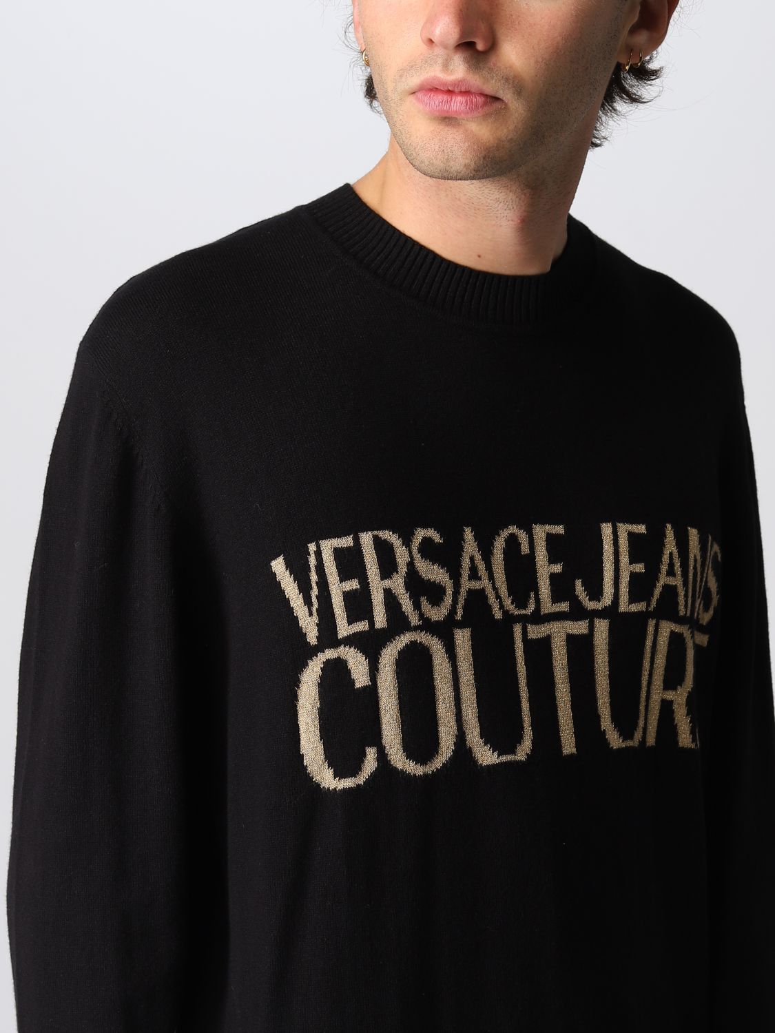 Maglia Versace Jeans Couture: Maglia a girocollo Versace Jeans Couture nero 4