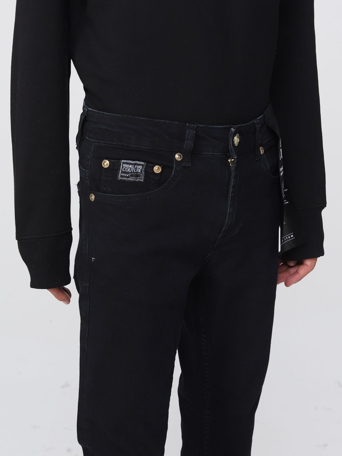 청바지 베르사체 진 꾸뛰르: 청바지 Versace Jeans Couture 남성 블랙 3