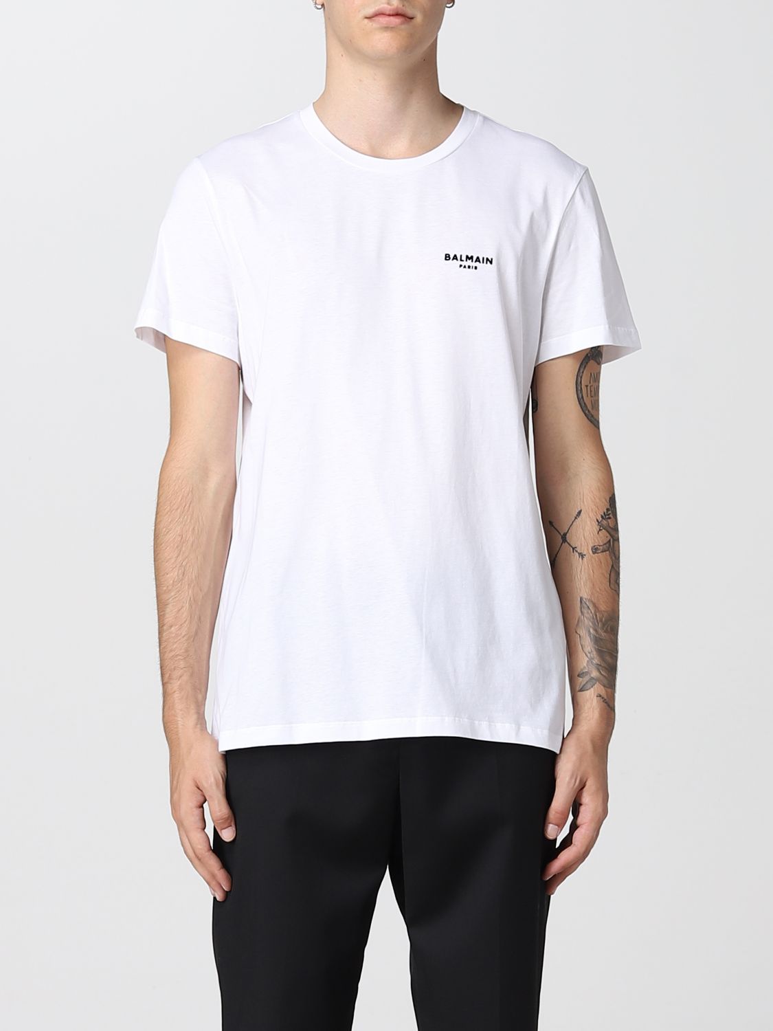 BALMAIN: T-shirt men - White | T-Shirt Balmain YH1EF000BB04 GIGLIO.COM