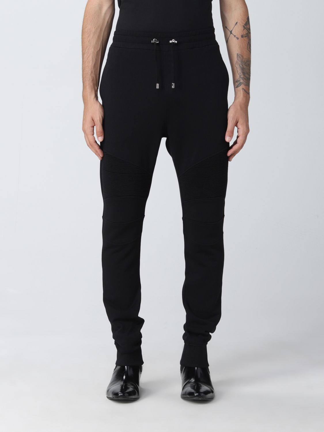 BALMAIN: pants for man - Black | Balmain pants YH1OB000BB66 online at ...