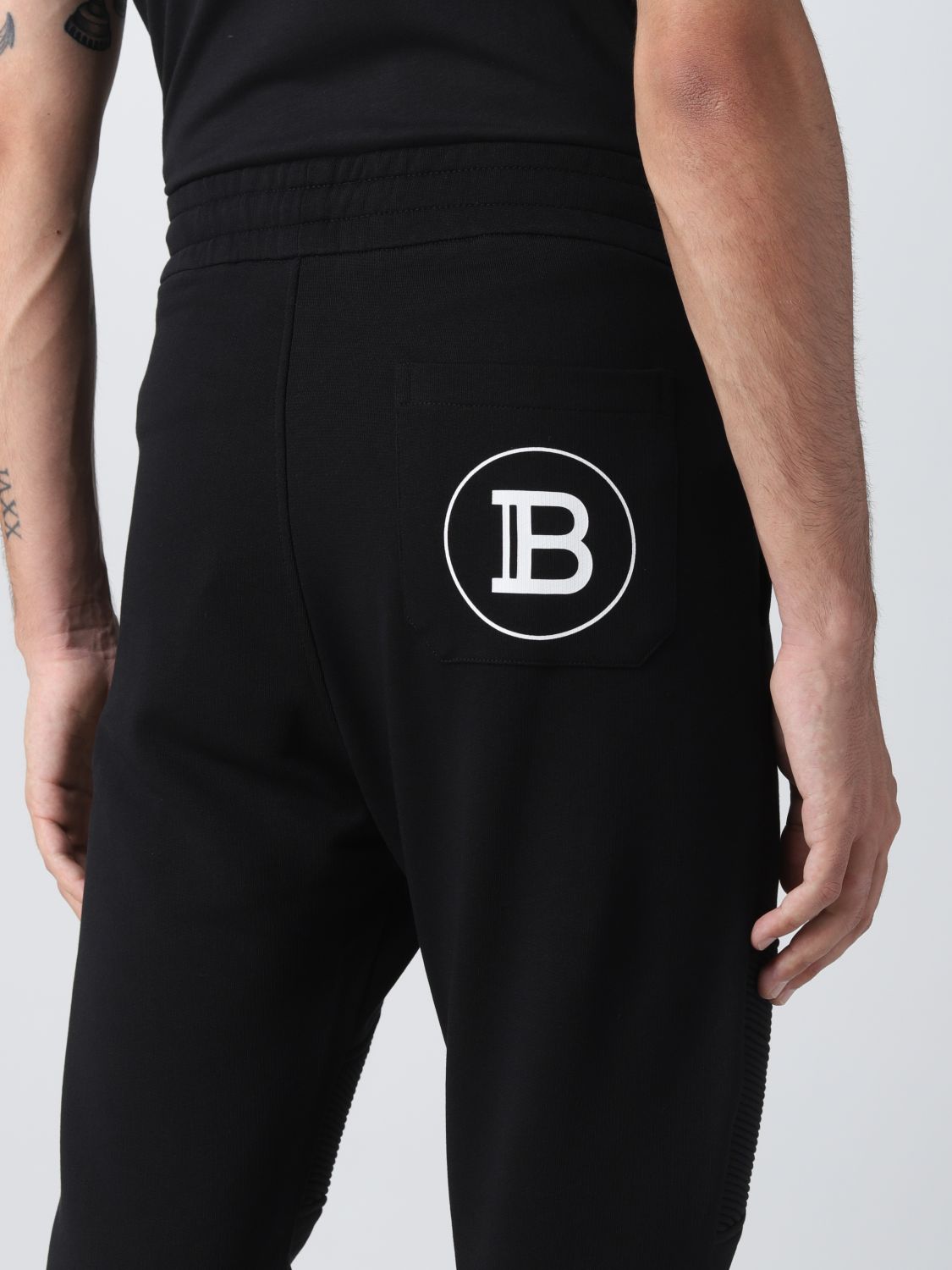 BALMAIN: Pants men - Black | Pants Balmain YH1OB000BB66 GIGLIO.COM