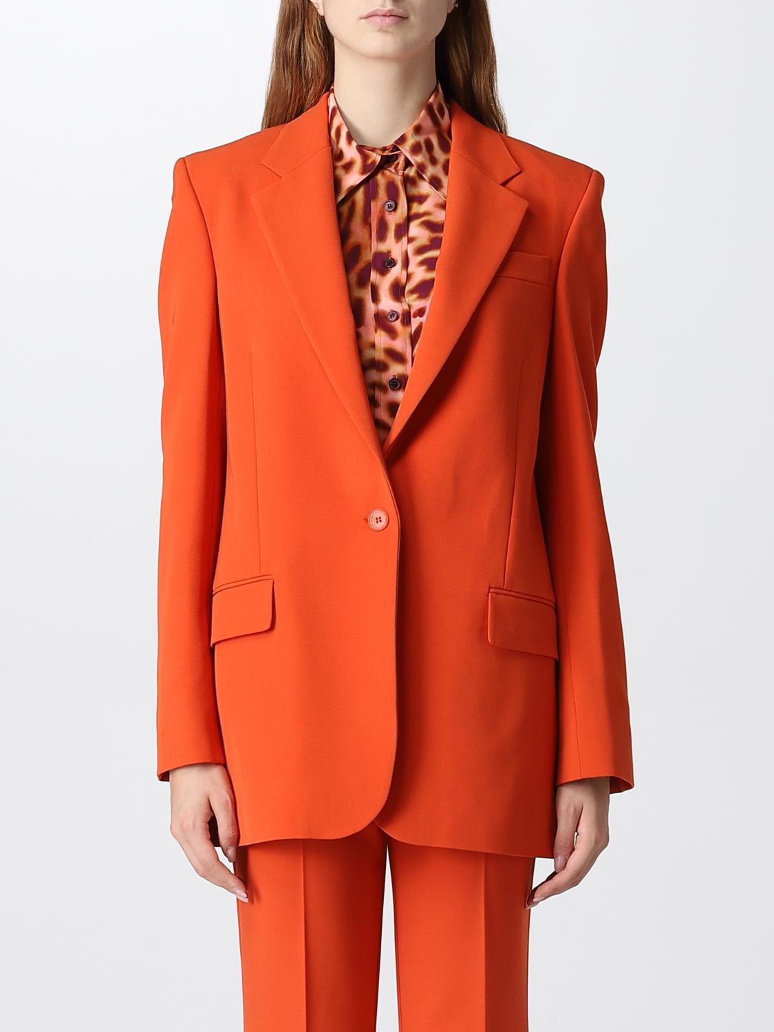 Stella Mccartney Single-breasted Tailored Blazer In Tangerine