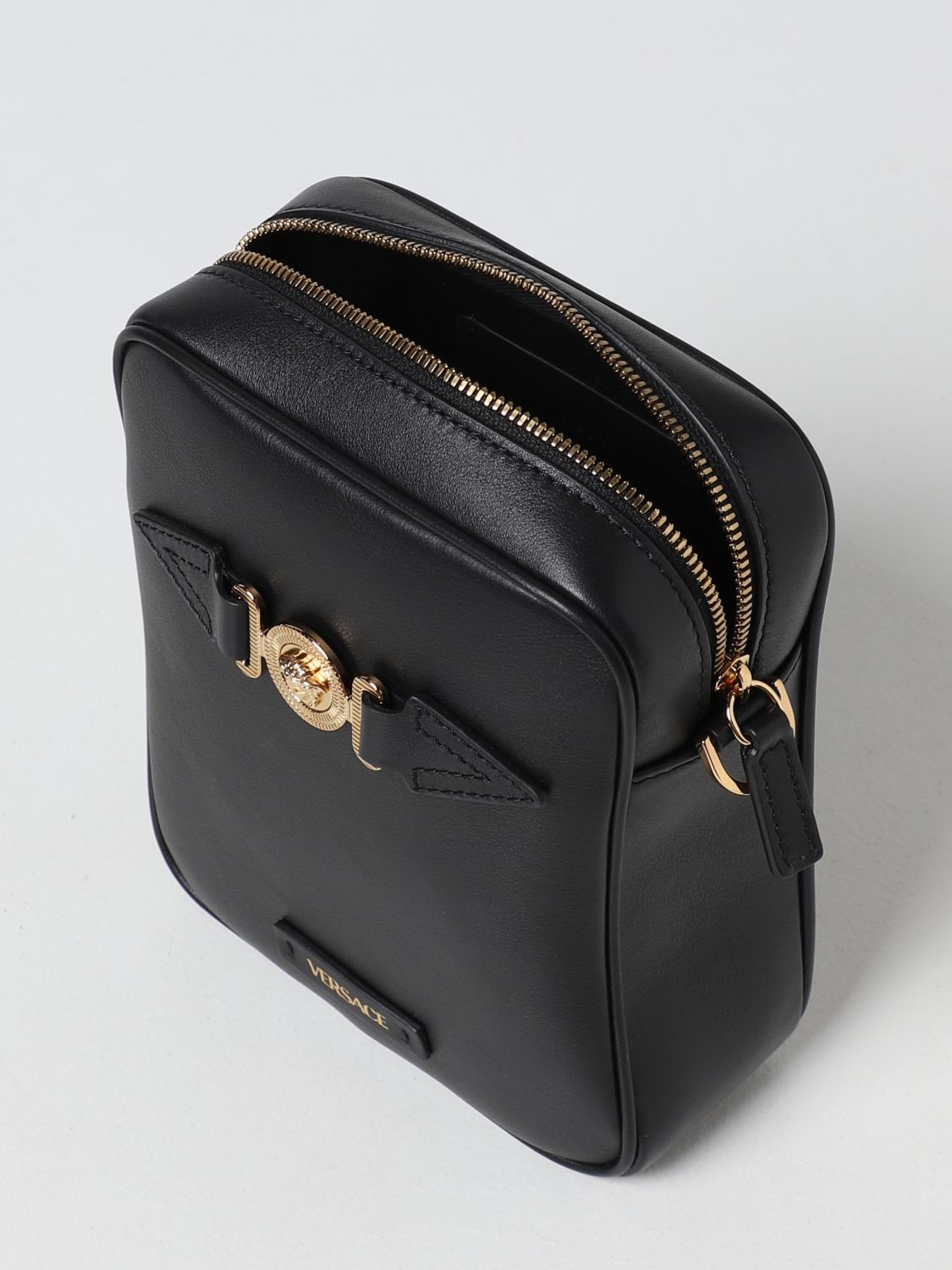 Shoulder bag Versace: Versace Medusa Biggie leather bag black 5