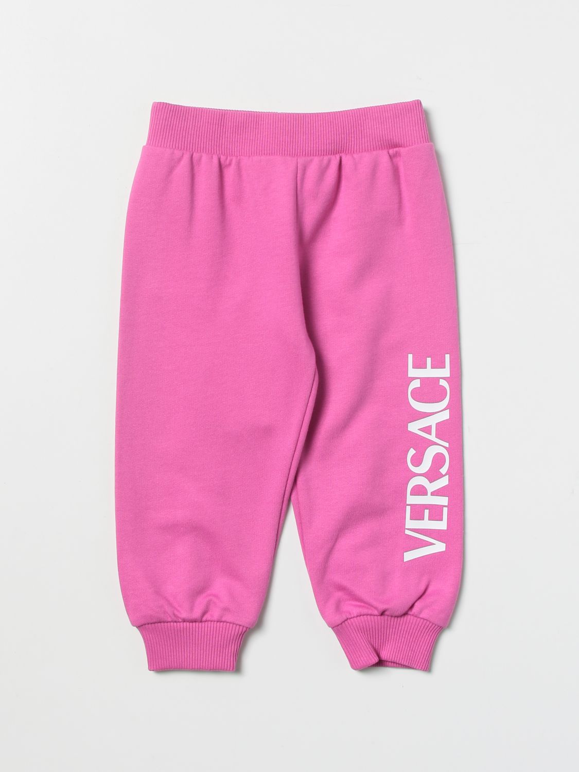 Trousers Young Versace: Versace Young jogging trousers with logo fuchsia 1