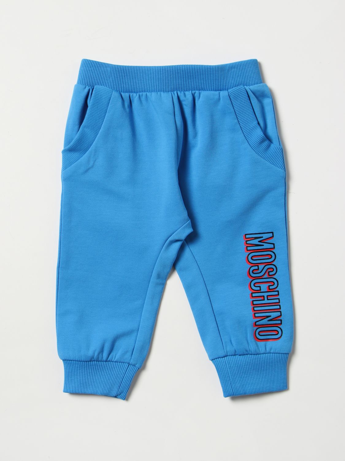 Trousers MOSCHINO BABY Kids colour Gnawed Blue