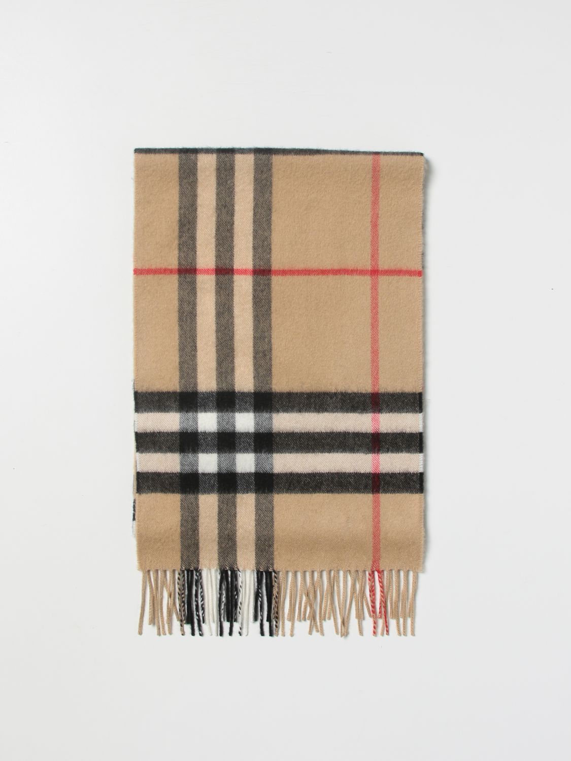 Scarf Burberry: Burberry cashmere scarf with tartan pattern beige 1