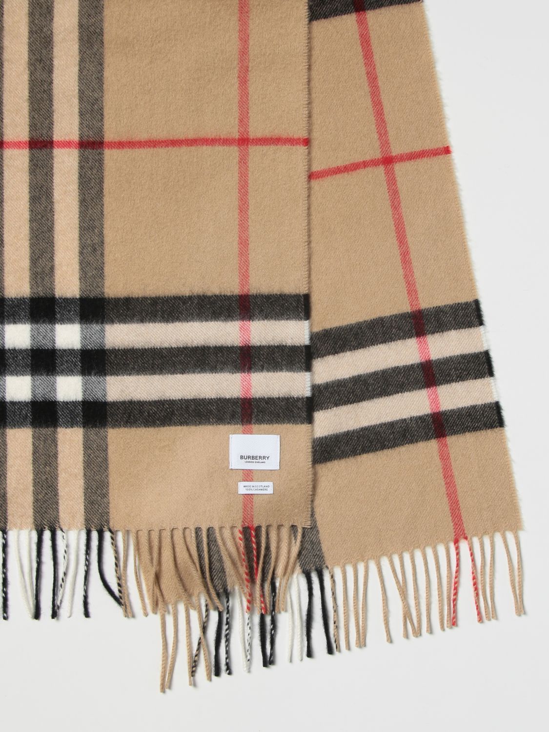 Scarf Burberry: Burberry cashmere scarf with tartan pattern beige 3
