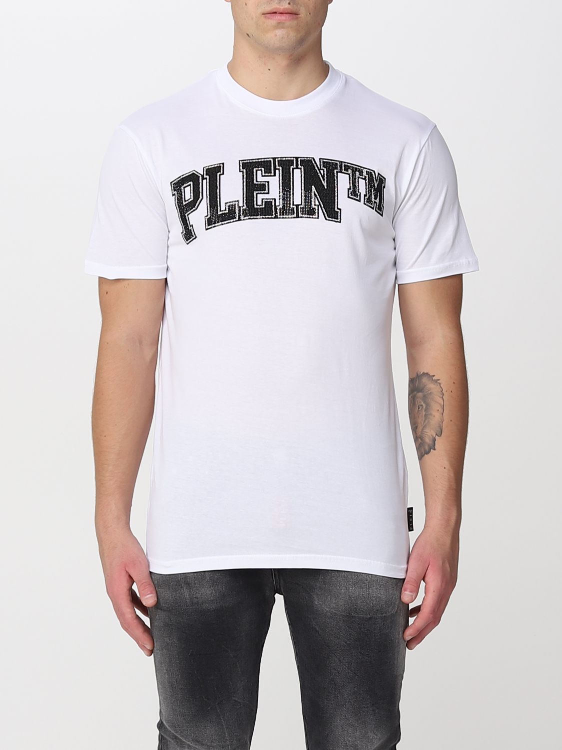 Plein Outlet: t-shirt for man - White | Plein t-shirt FABCMTK5639PJY002N online on GIGLIO.COM
