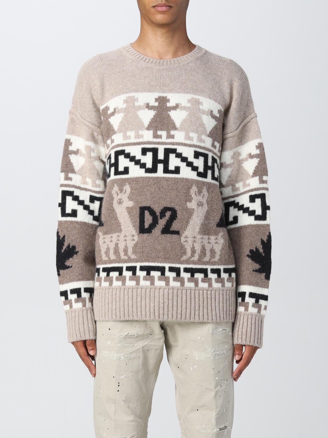 Maglia Dsquared2: Maglia di Alpaca Dsquared2 con logo D2 beige 1