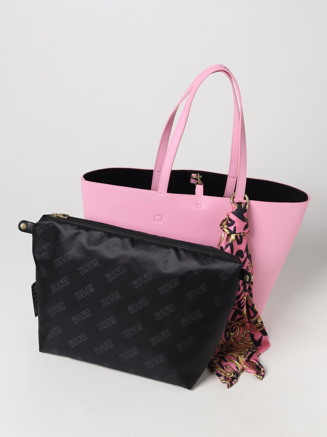 VERSACE JEANS COUTURE tote bags for woman Pink Versace Jeans