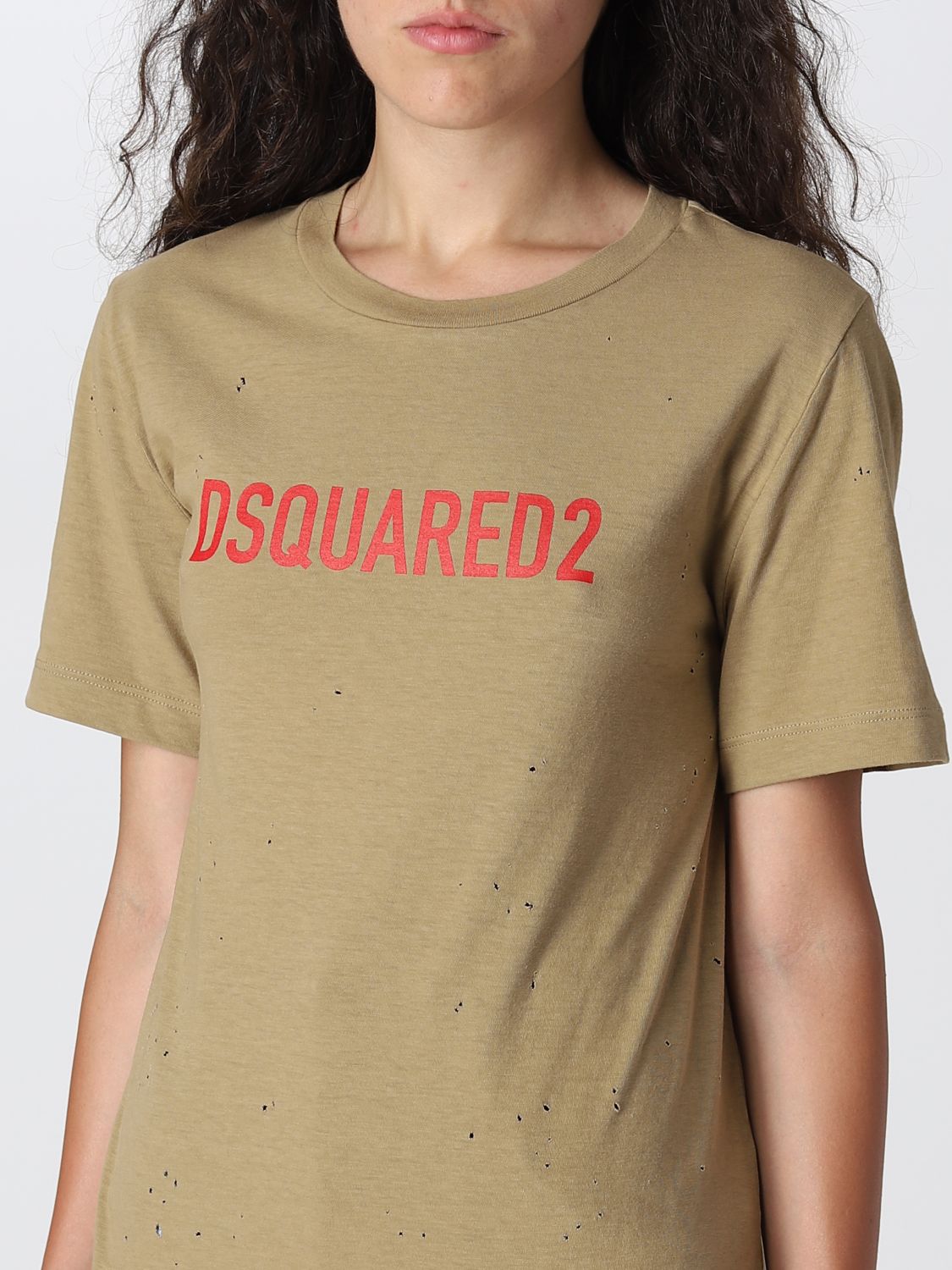 Camiseta Dsquared2: Camiseta Dsquared2 para mujer camello 3