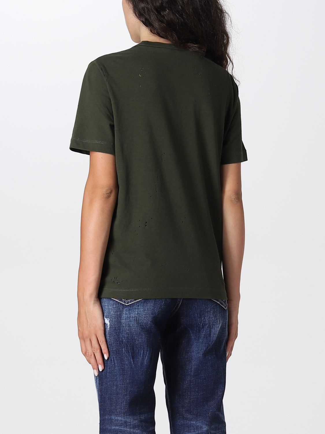 T-shirt Dsquared2: T-shirt Dsquared2 femme vert militaire 2