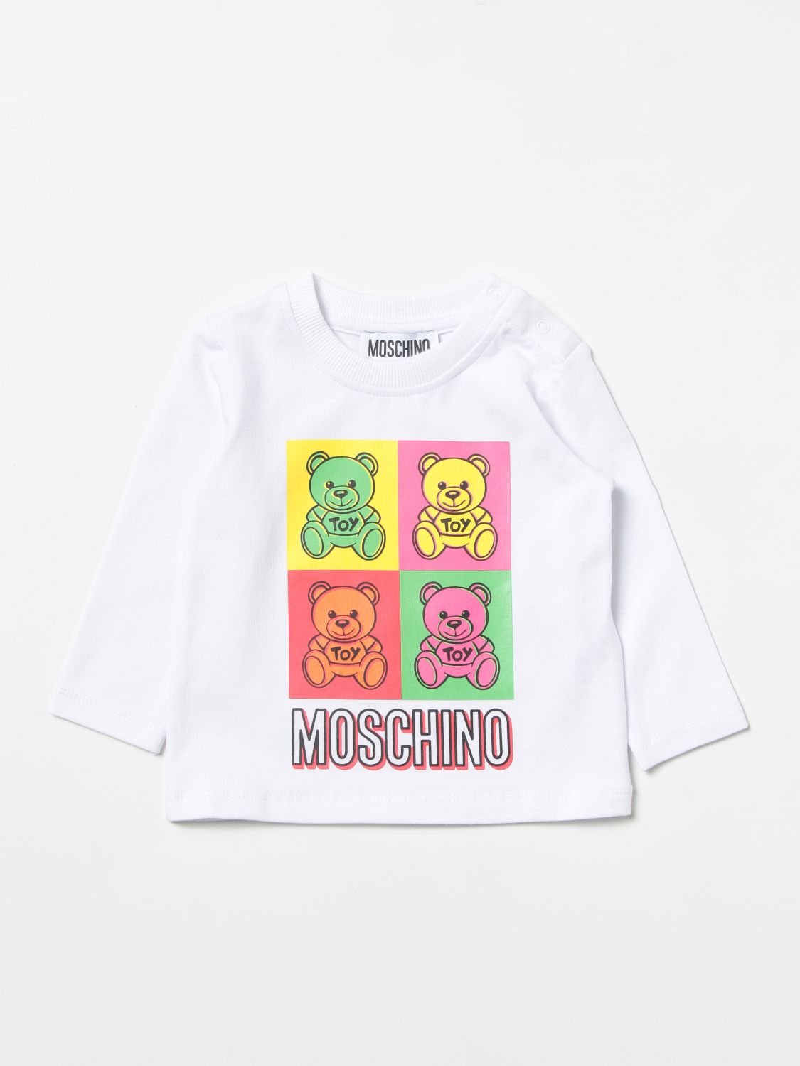 T-shirt Moschino Baby: T-shirt Moschino Baby con stampa Teddy bianco 1