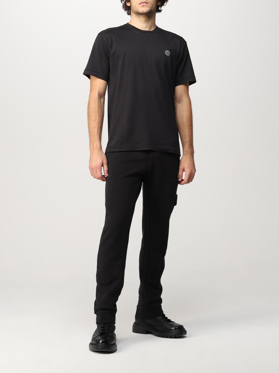 T-shirt Stone Island: T-shirt basic Stone Island in jersey di cotone nero 2